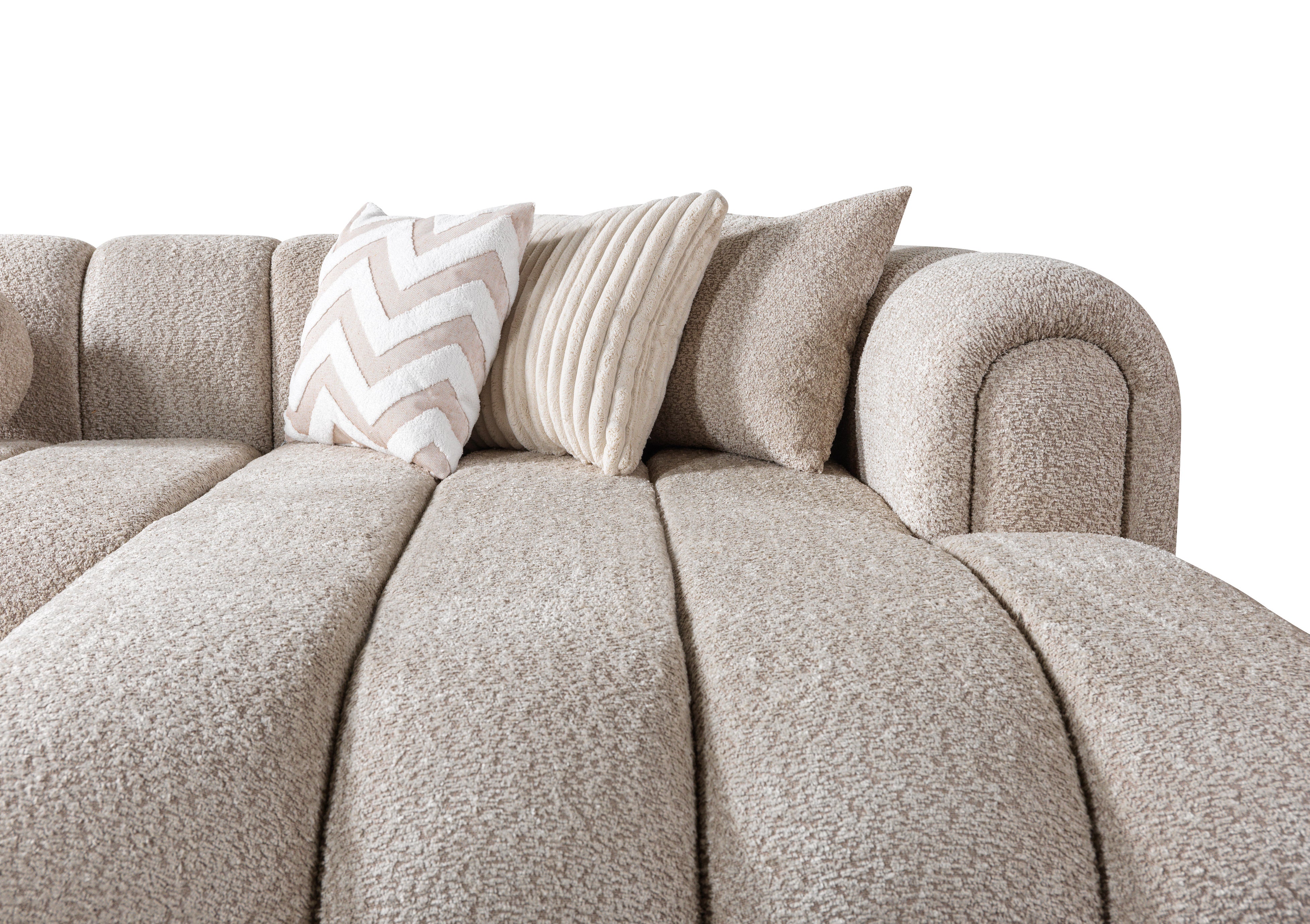 Lis Sand Boucle Double Chaise Sectional, view 8