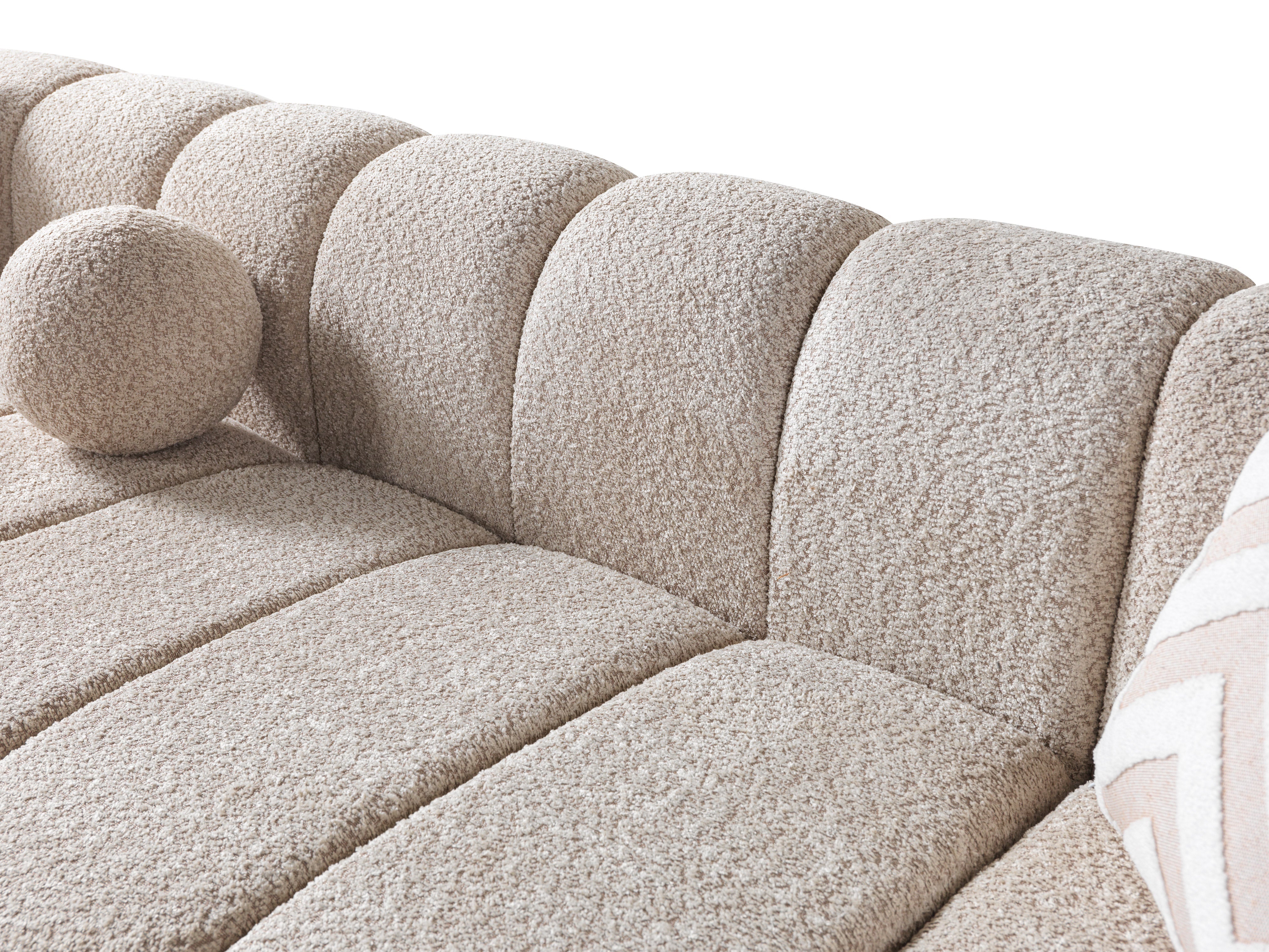 Lis Sand Boucle Double Chaise Sectional, view 9