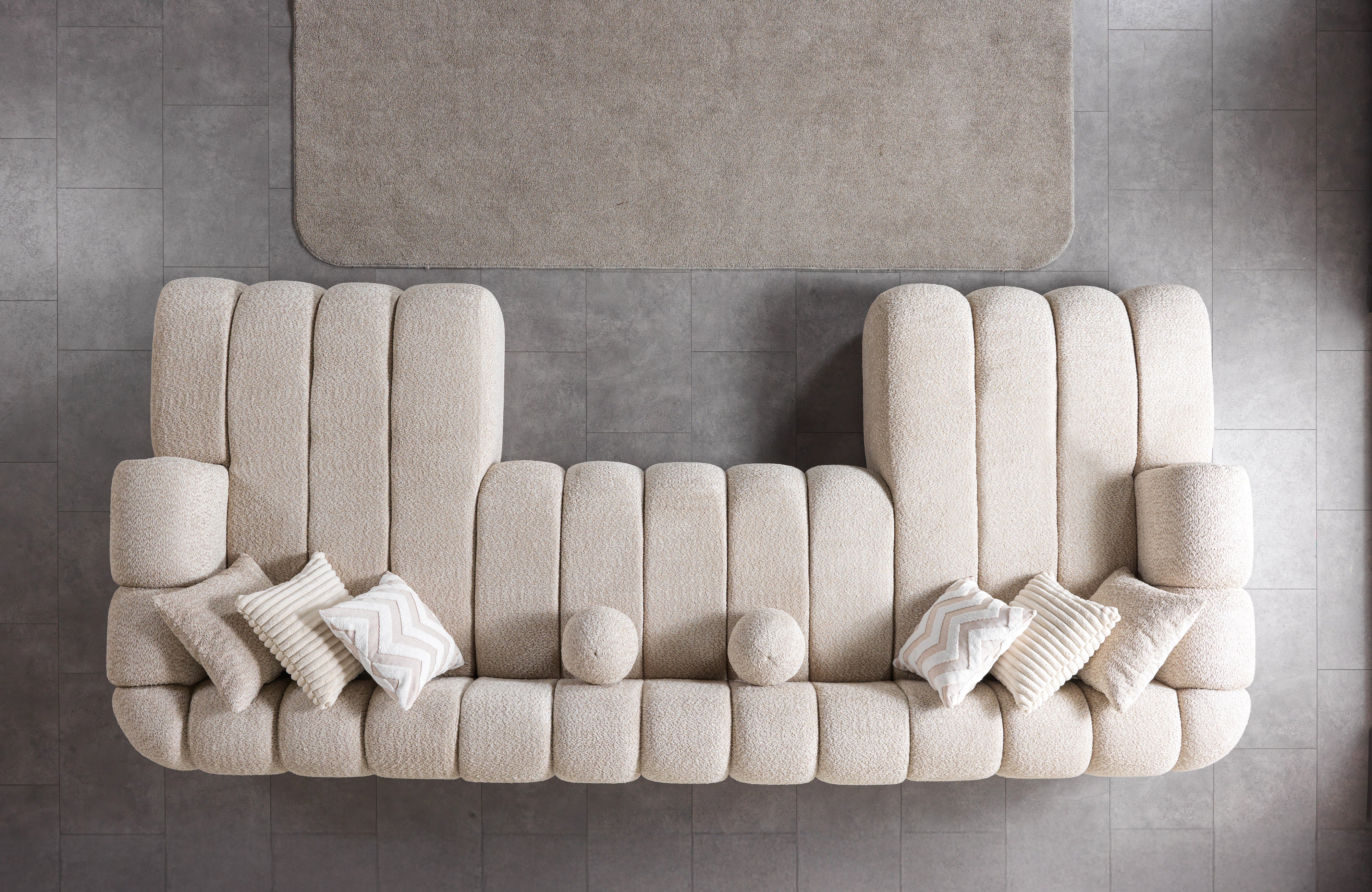 Lis Sand Boucle Double Chaise Sectional, view 4