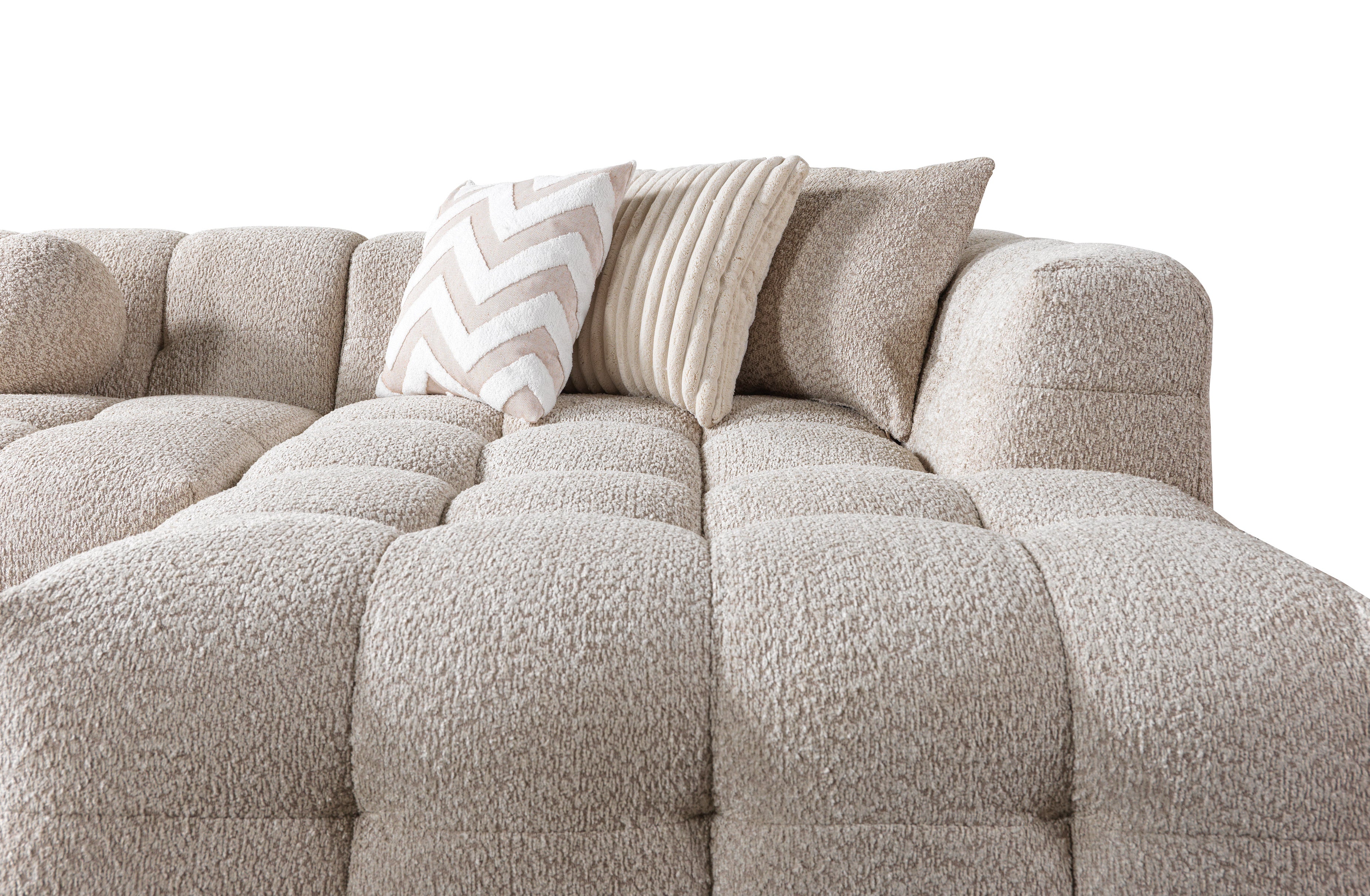 Ivy Sand Boucle Double Chaise Sectional, view 8
