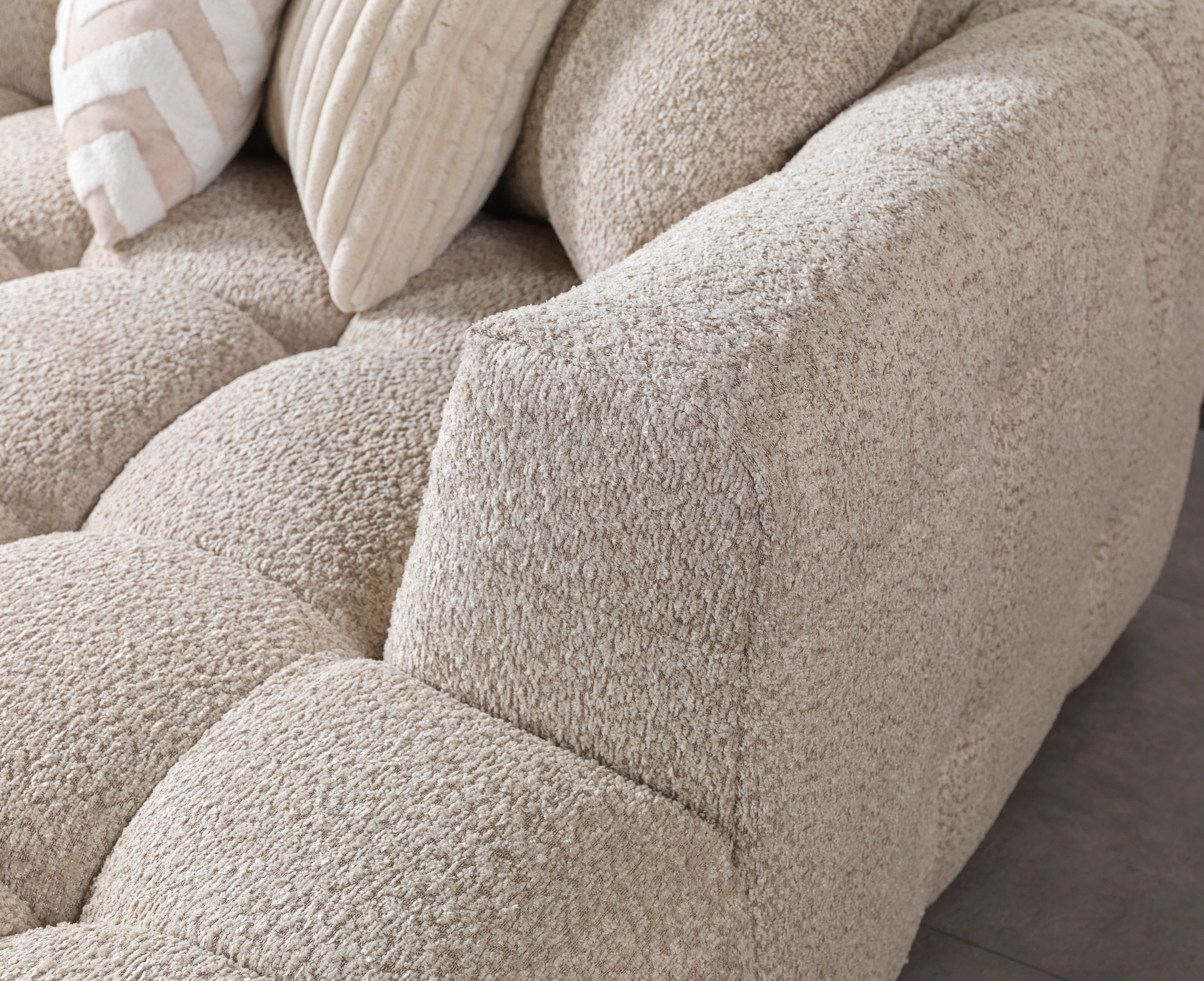 Ivy Sand Boucle Double Chaise Sectional, view 10