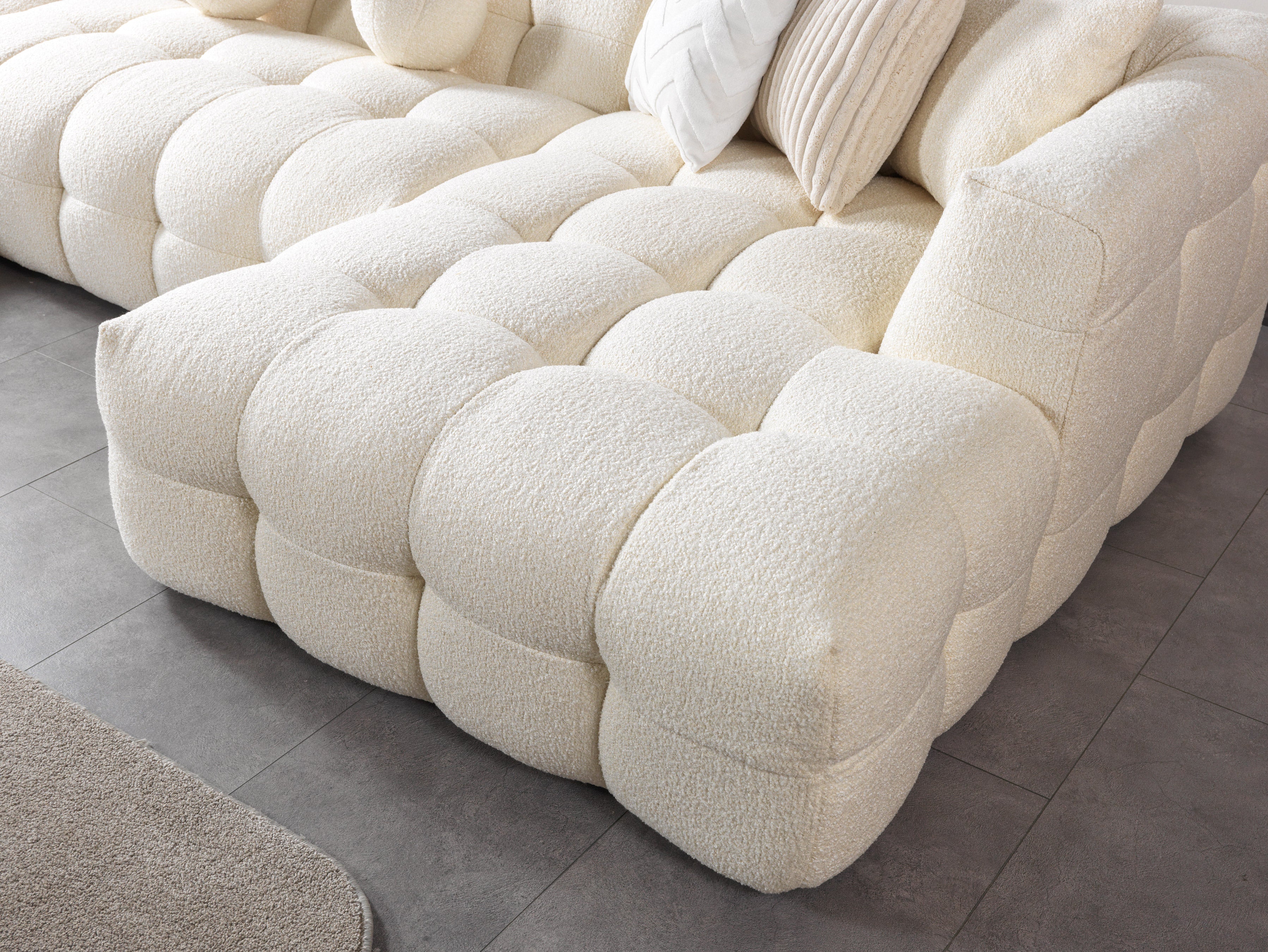 Ivy Ivory Boucle Double Chaise Sectional, view 7