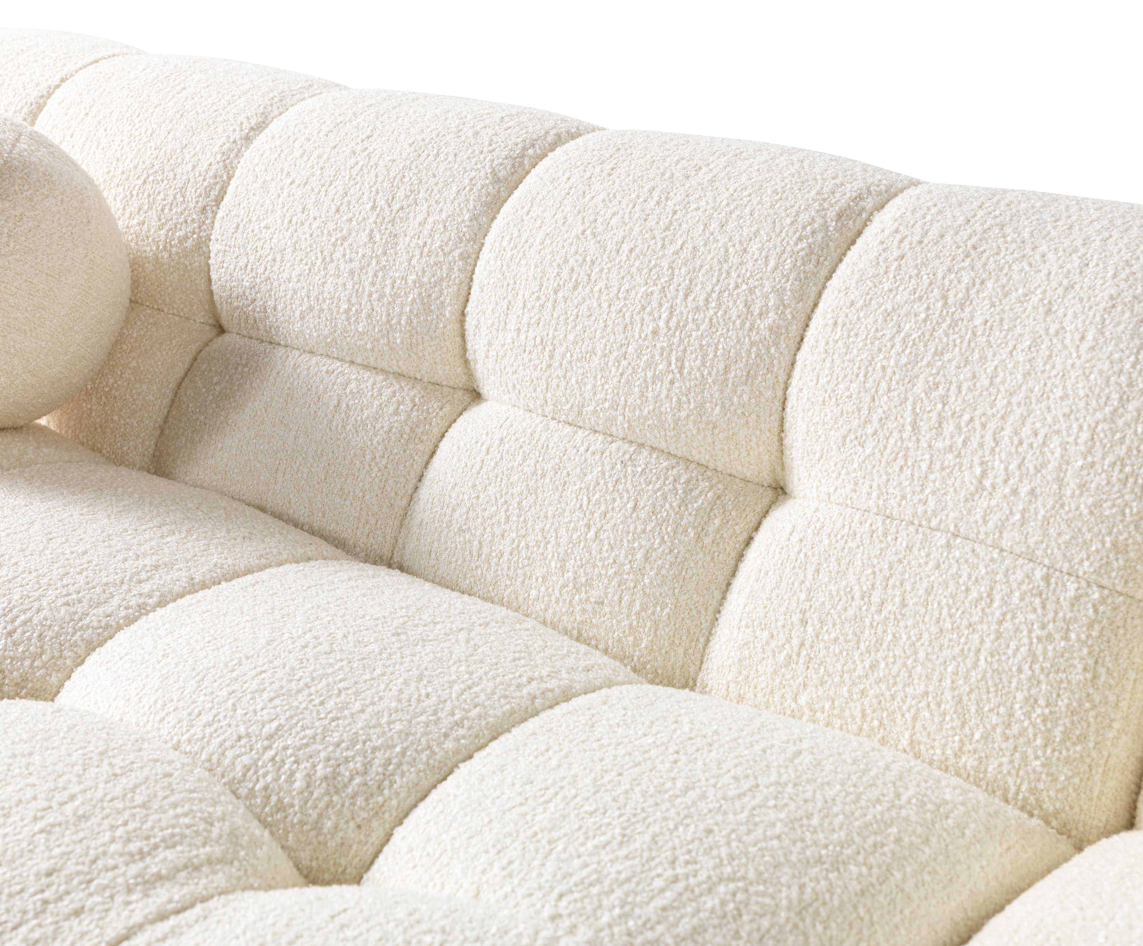 Ivy Ivory Boucle Double Chaise Sectional, view 10
