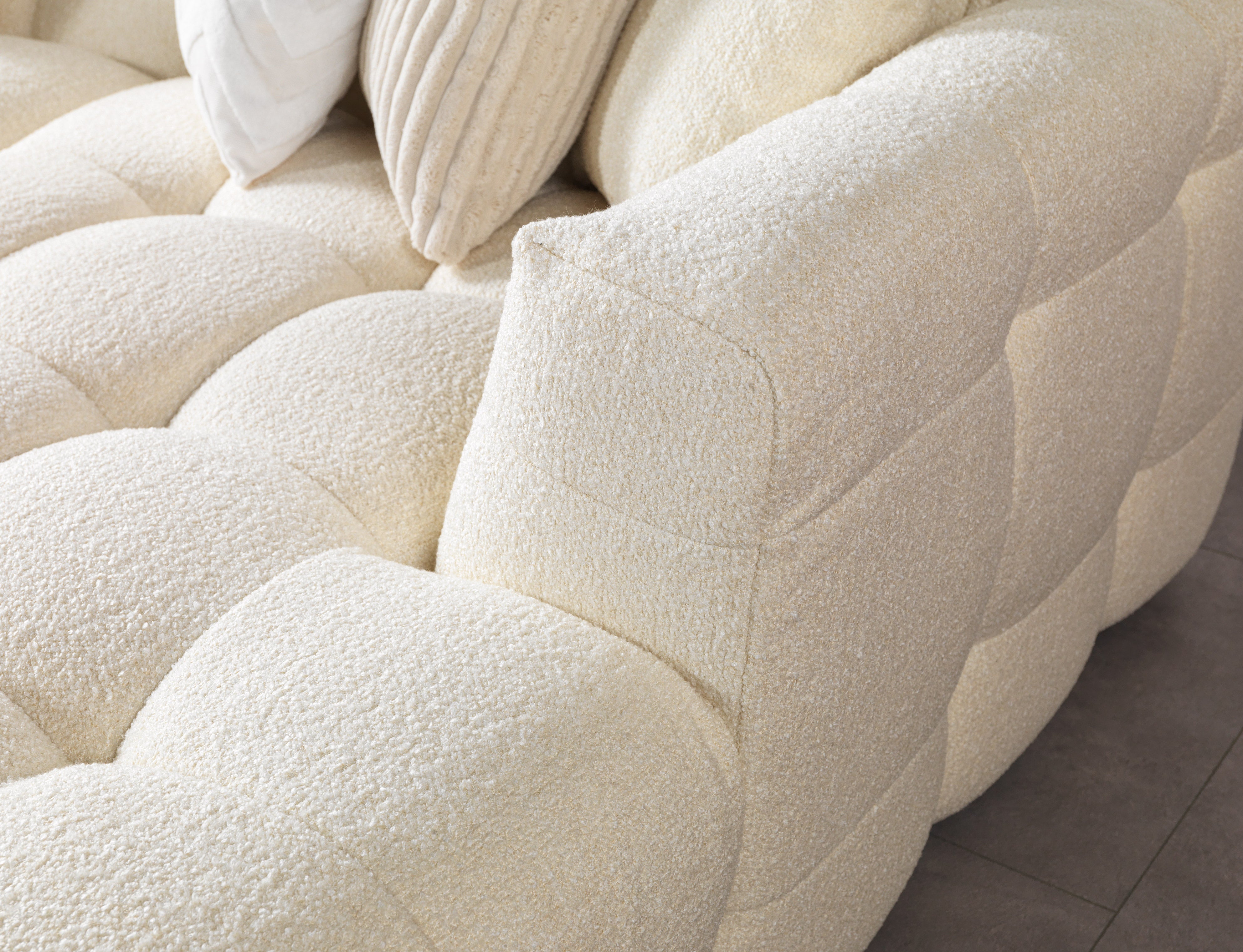 Ivy Ivory Boucle Double Chaise Sectional, view 8