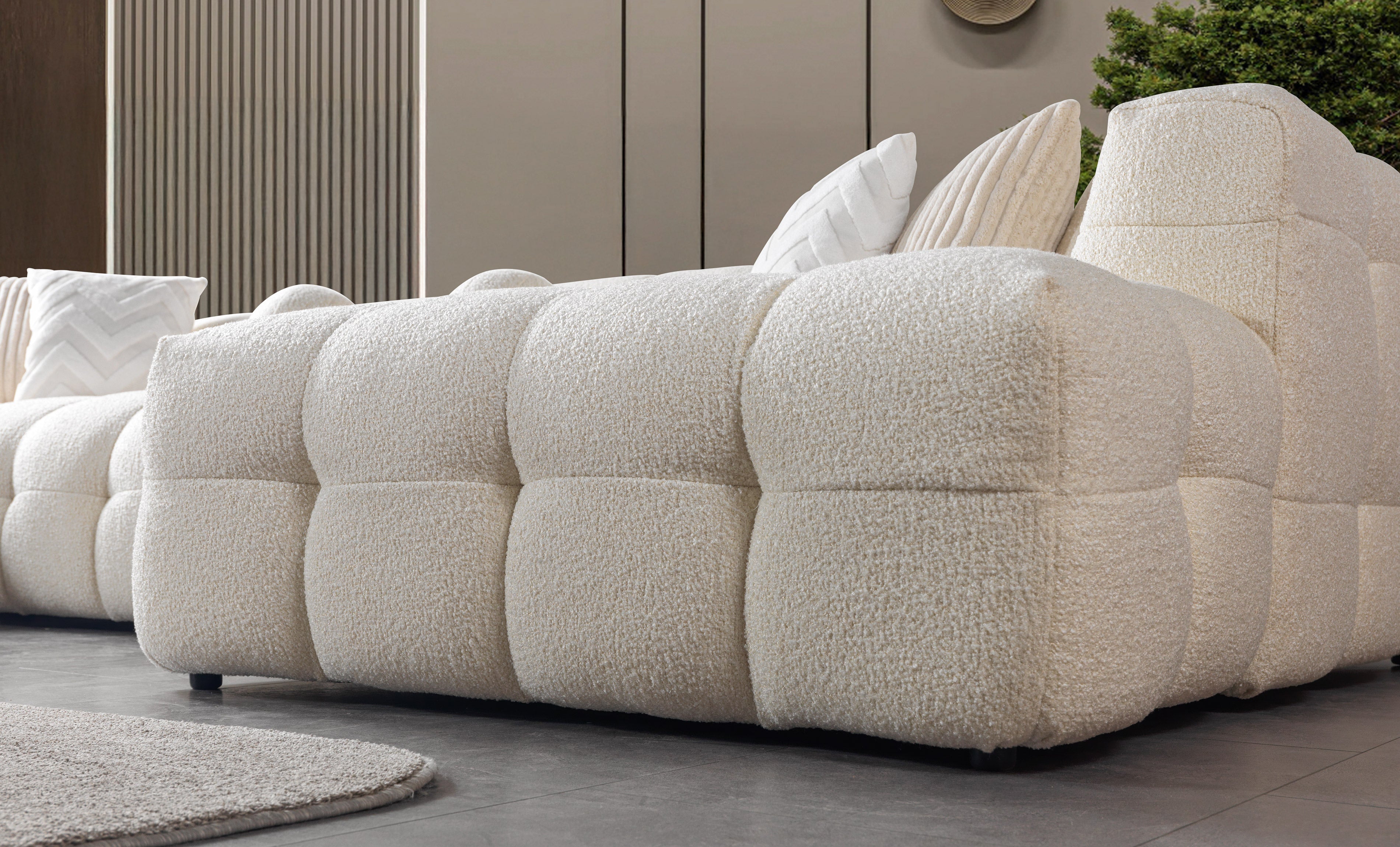 Ivy Ivory Boucle Double Chaise Sectional, view 9