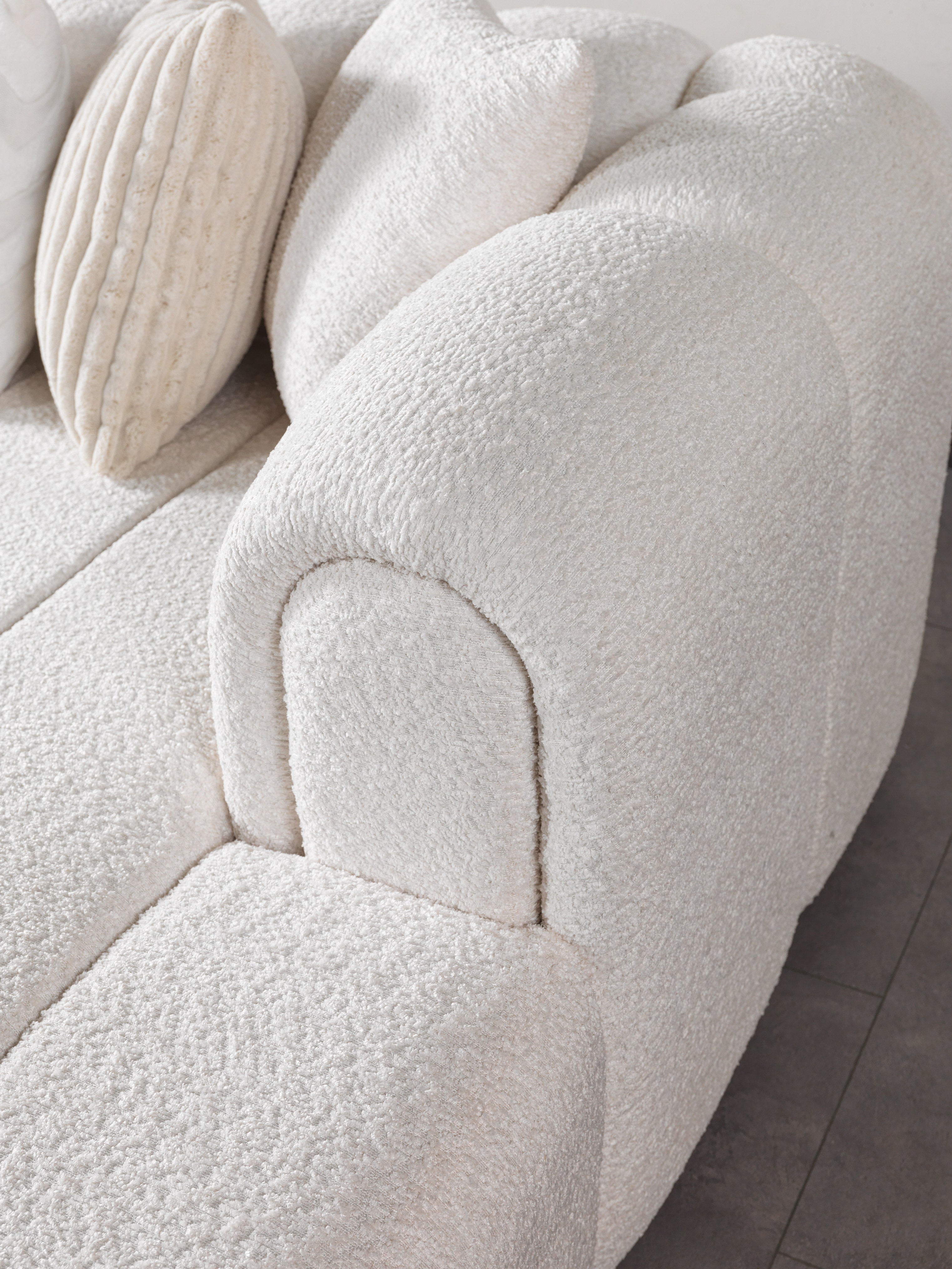 Lis Ivory Boucle Double Chaise Sectional, view 10