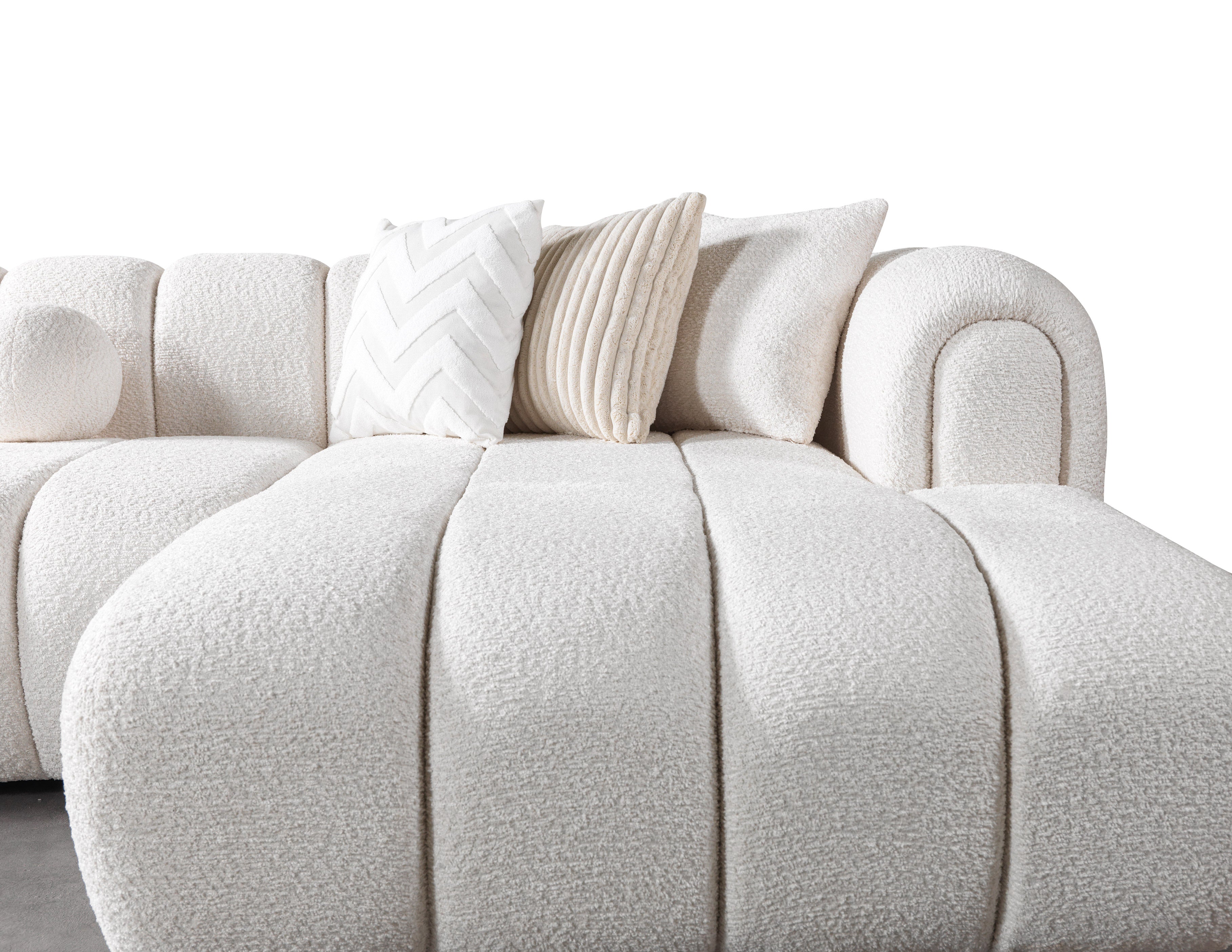 Lis Ivory Boucle Double Chaise Sectional, view 8
