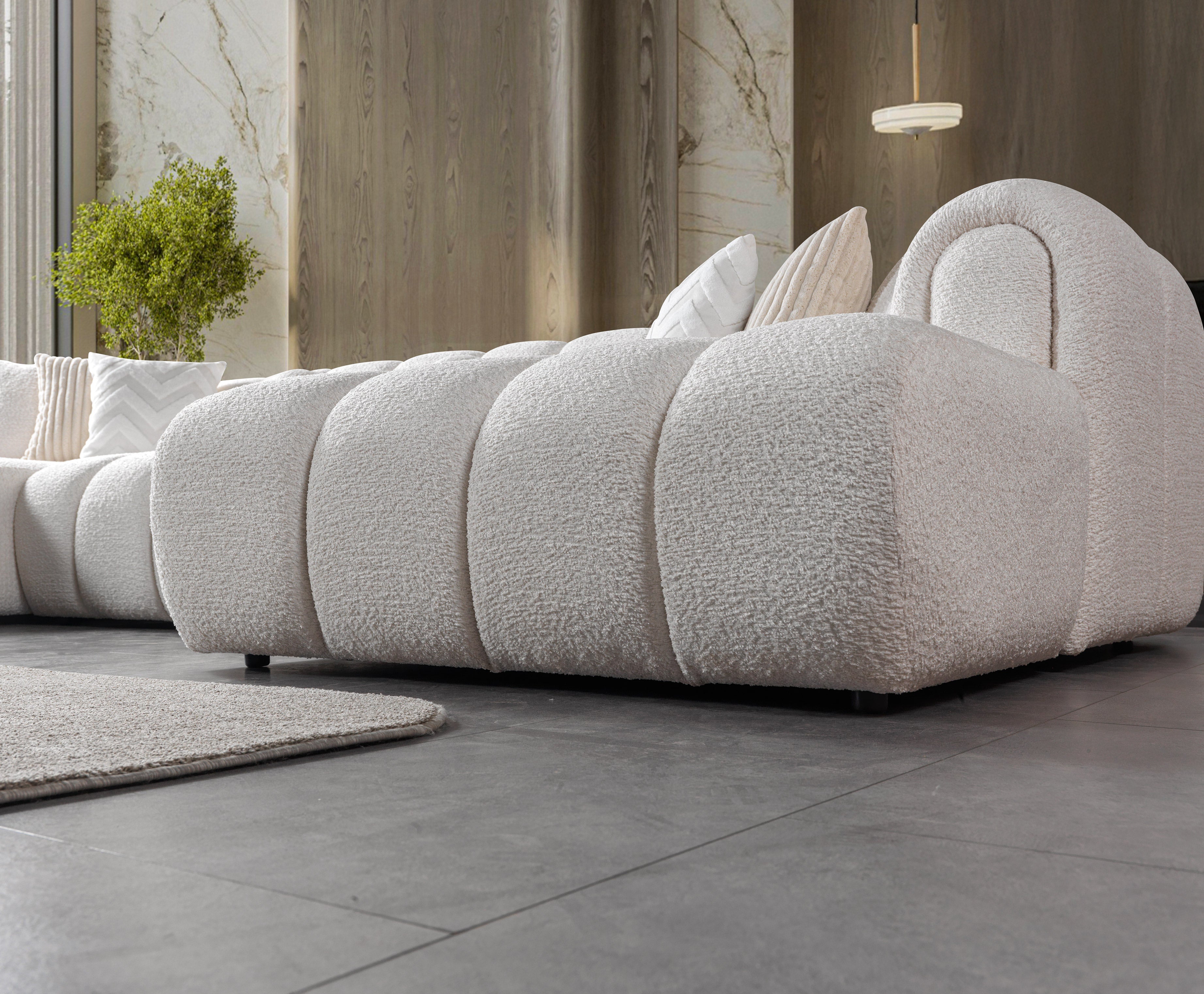 Lis Ivory Boucle Double Chaise Sectional, view 7