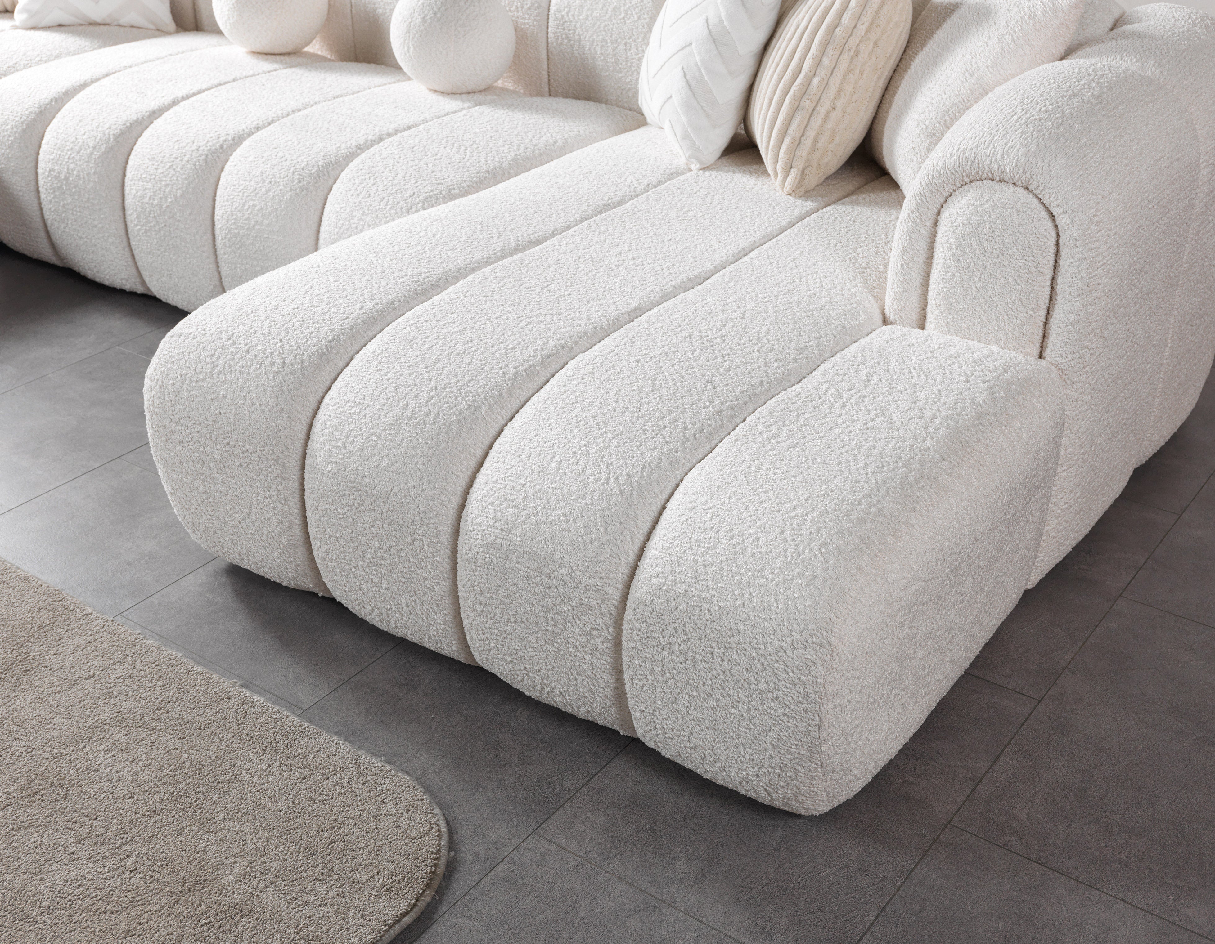 Lis Ivory Boucle Double Chaise Sectional, view 9