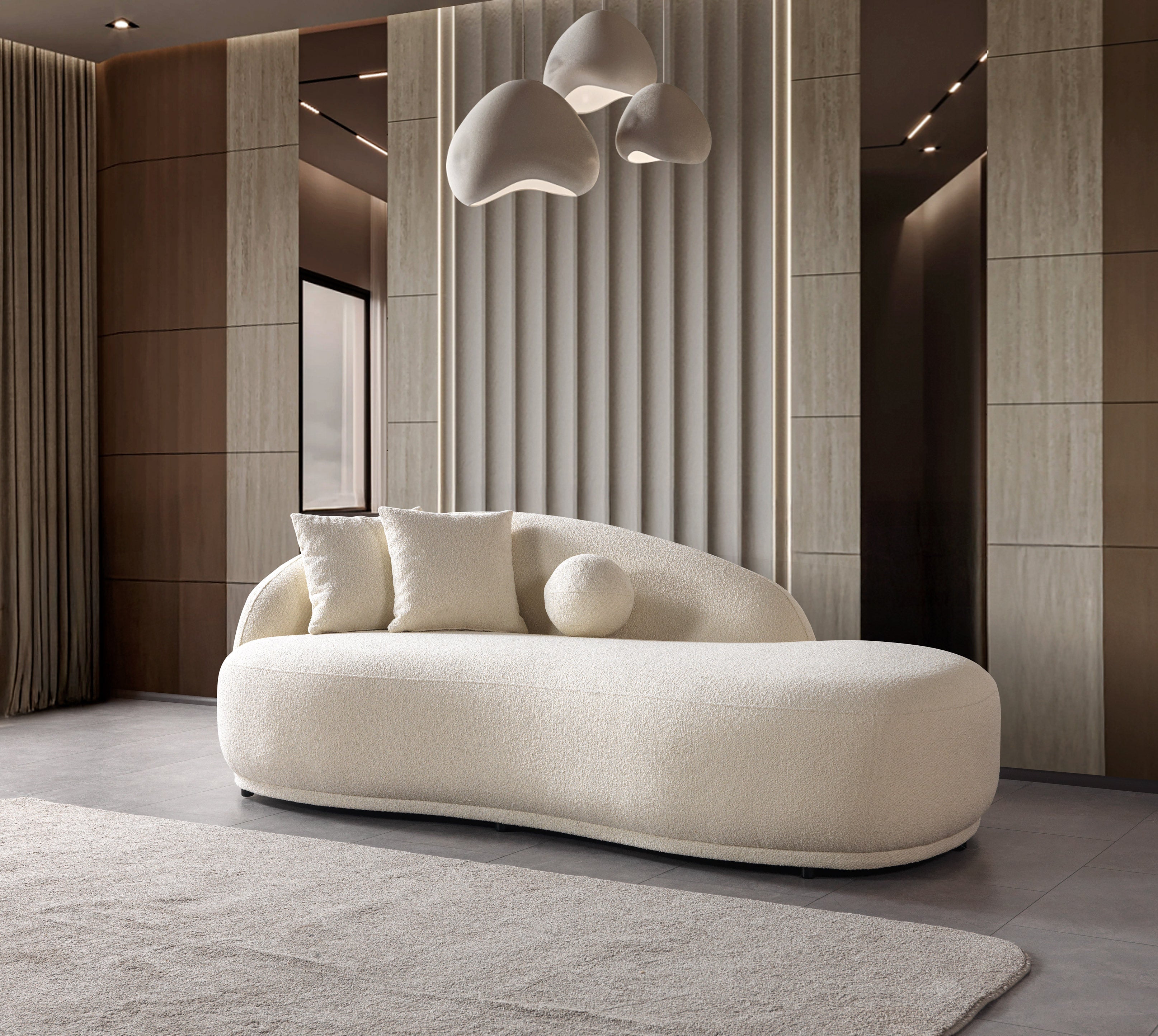 Bonita Ivory Boucle Sofa Chaise, view 4