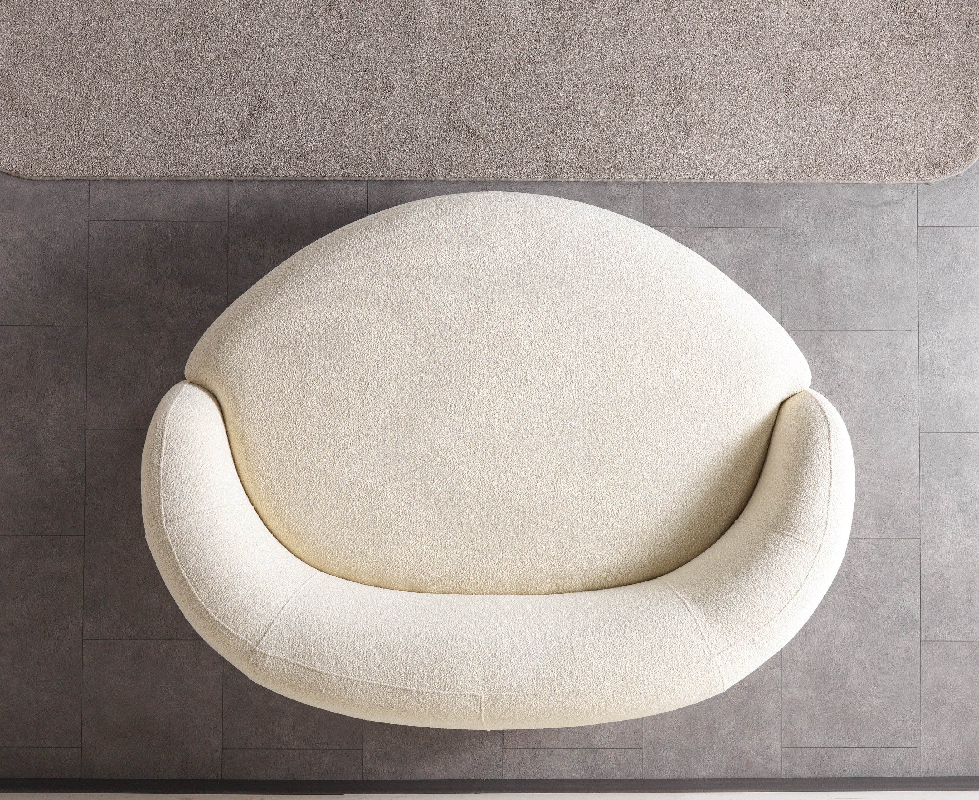 Bonita Ivory Boucle Round Sofa, view 8