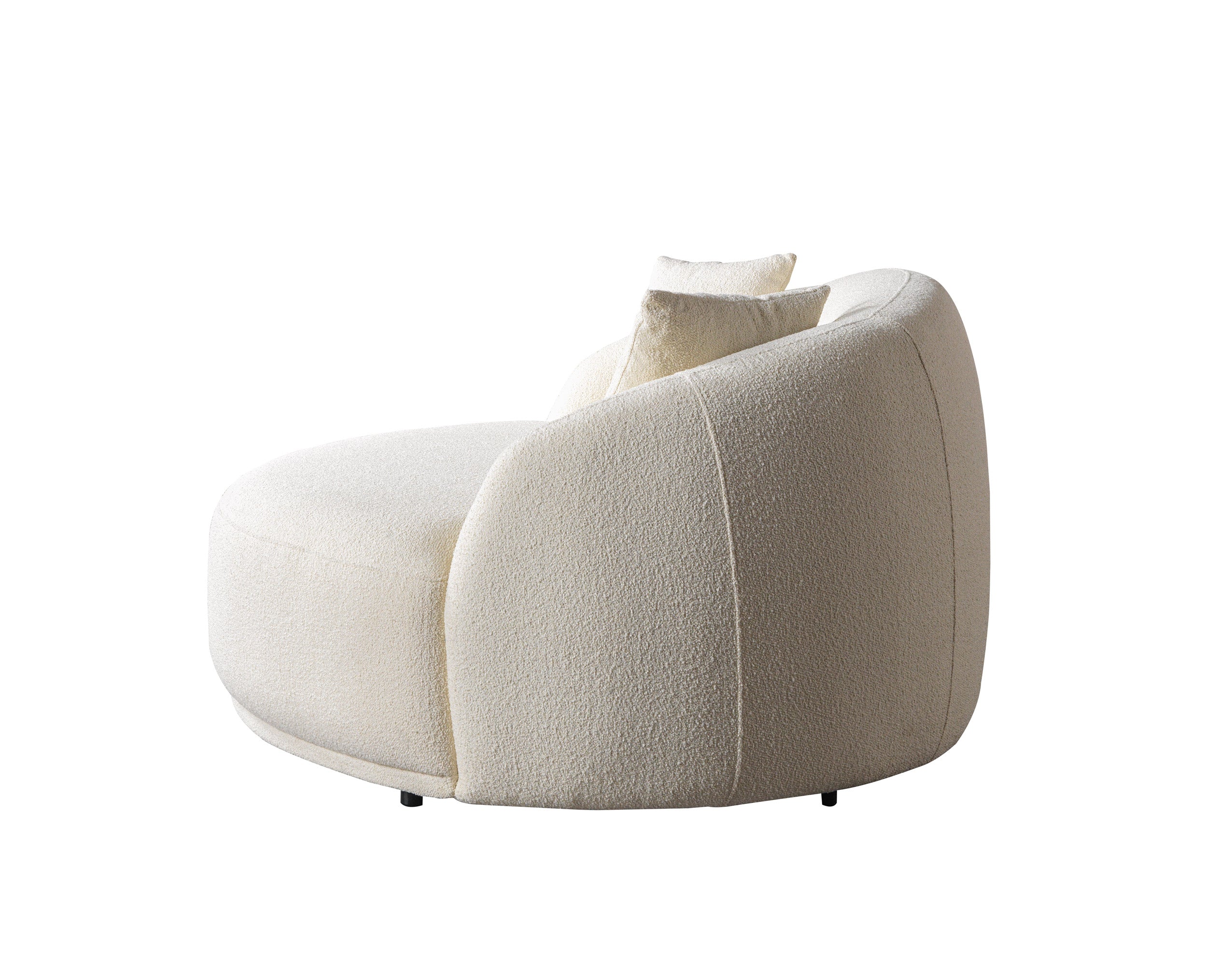 Bonita Ivory Boucle Round Sofa, view 9