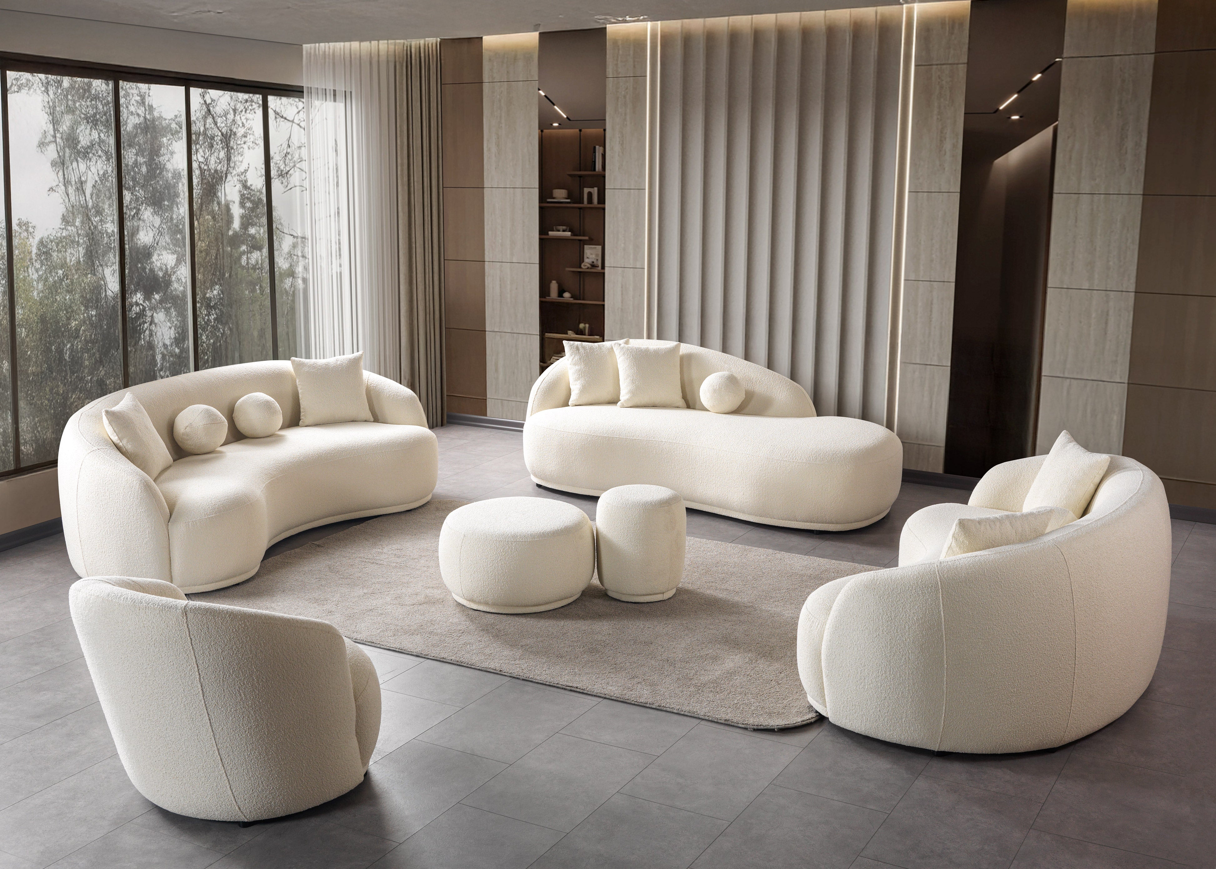 Bonita Ivory Boucle Sofa Chaise, view 3