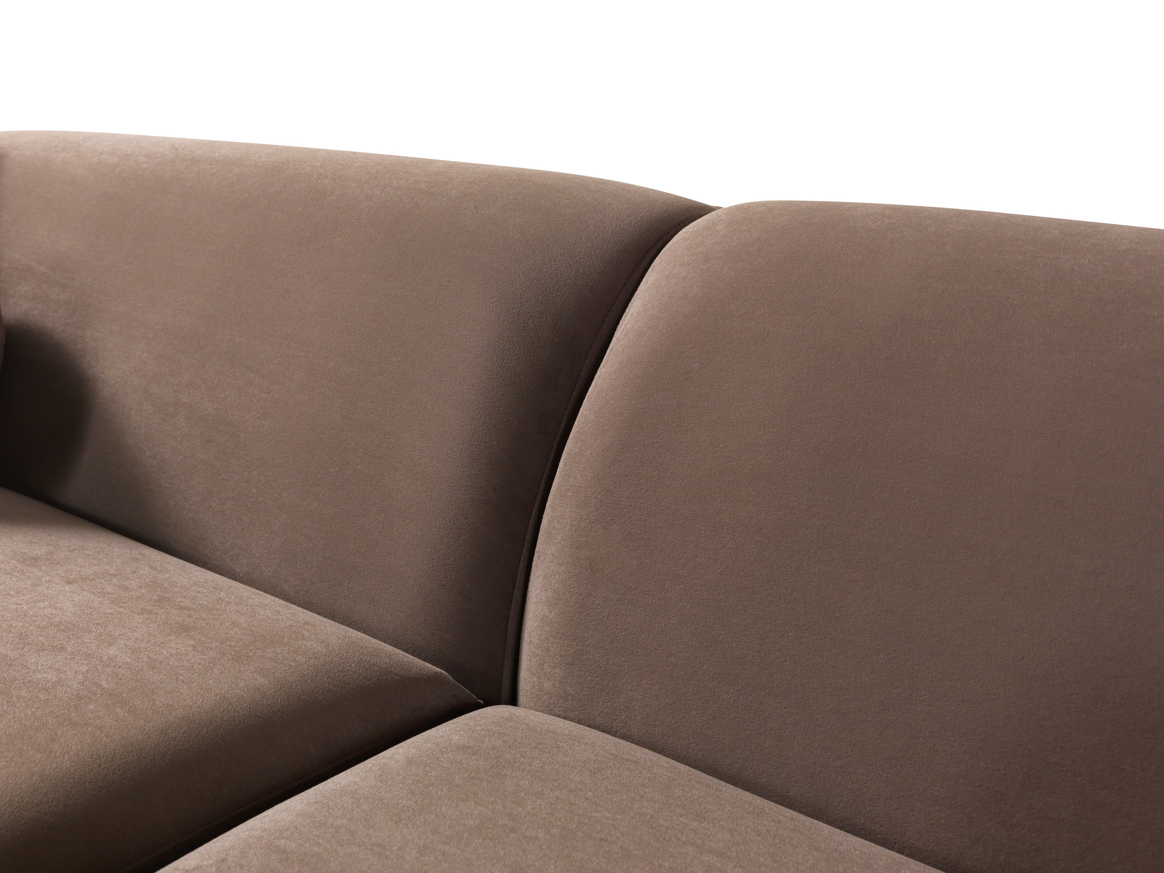 Cloe Coffee Velvet Curved RAF Sectional, view 9