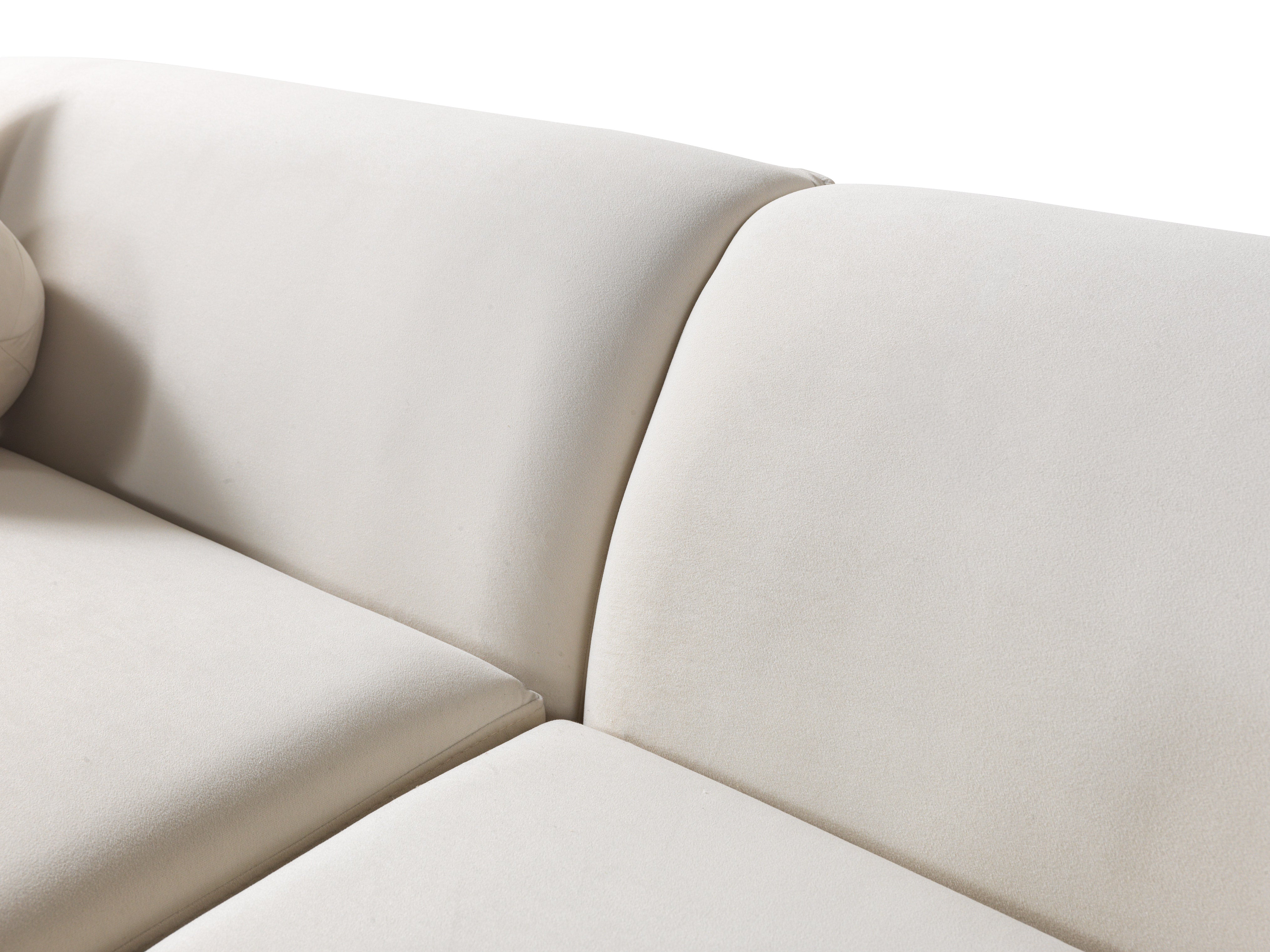 Cloe Ivory Velvet Curved RAF Sectional, view 9