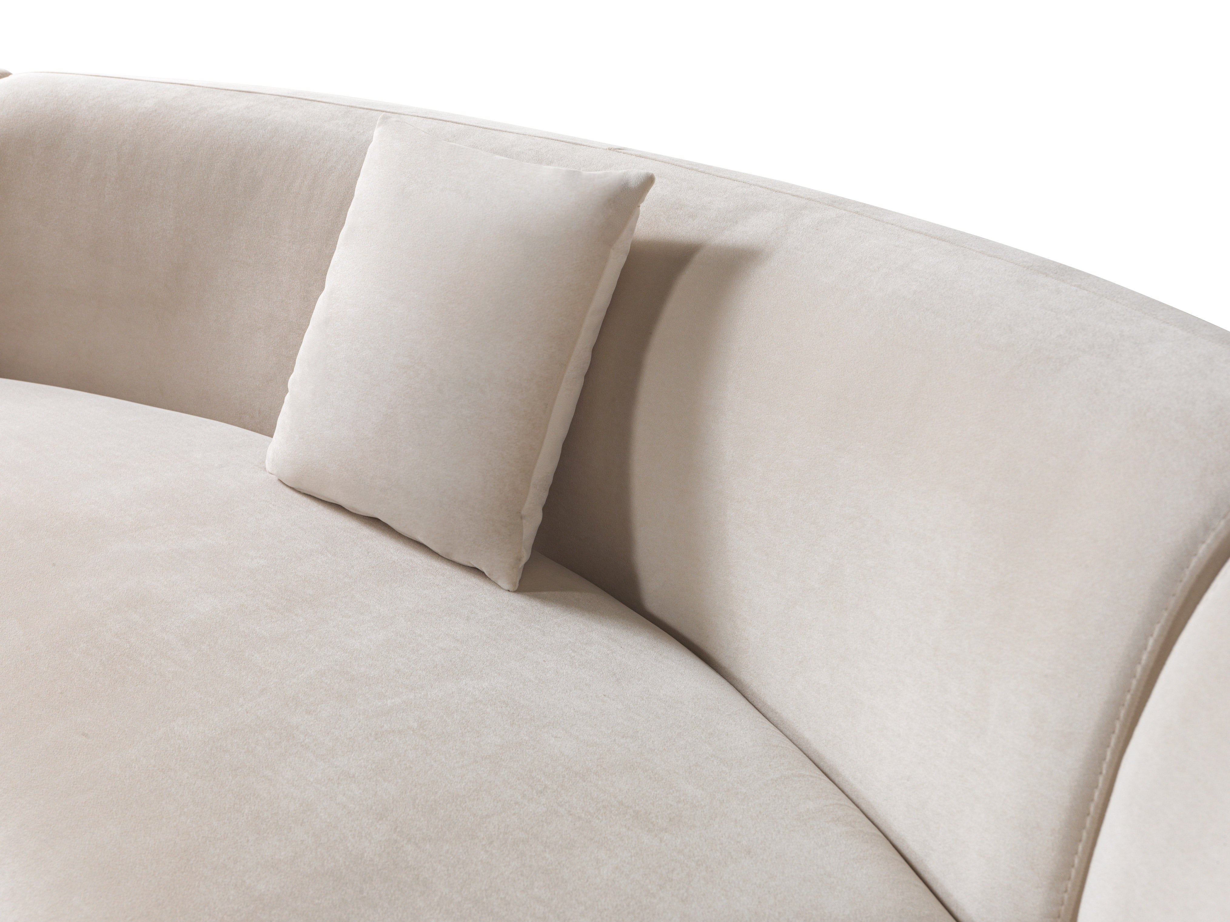 Bonita Ivory Velvet 3-Piece Curved Sectional, view 9
