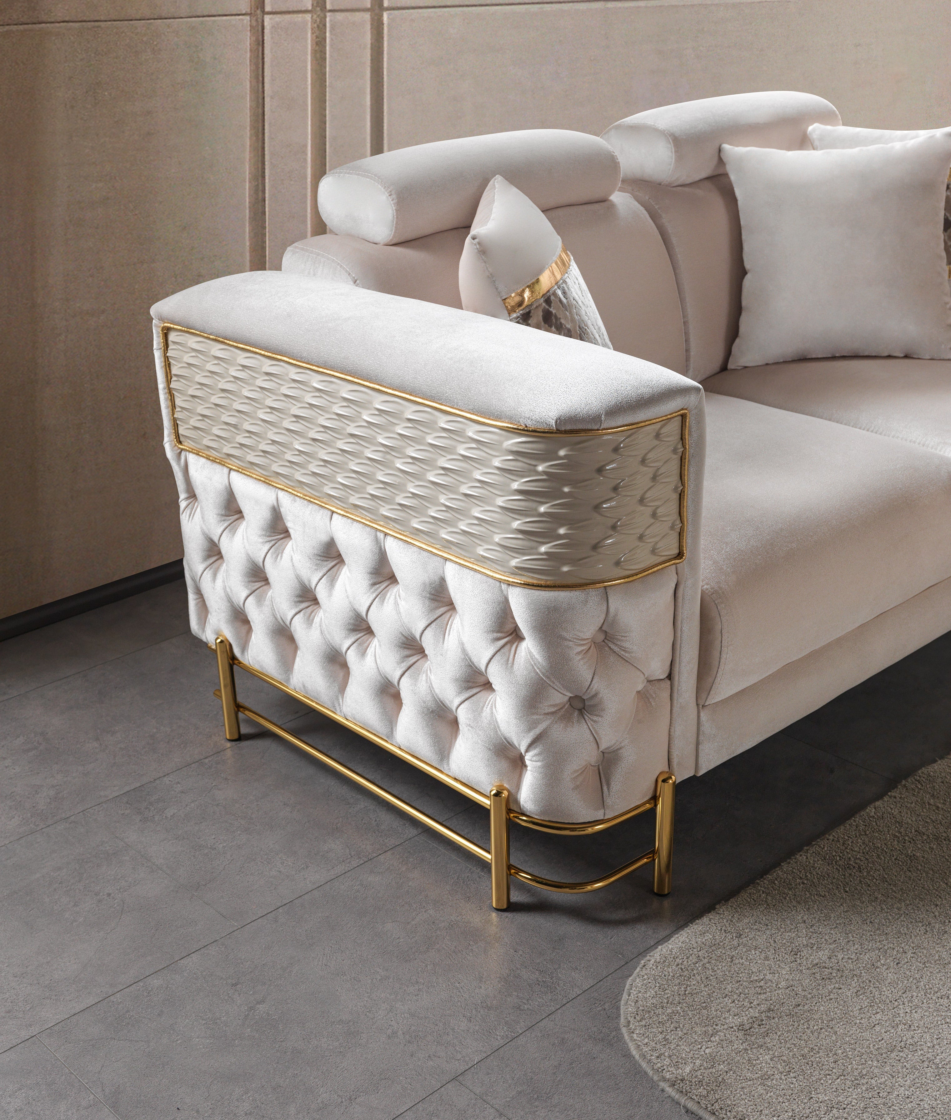 Fabiana Ivory Velvet Loveseat, view 7