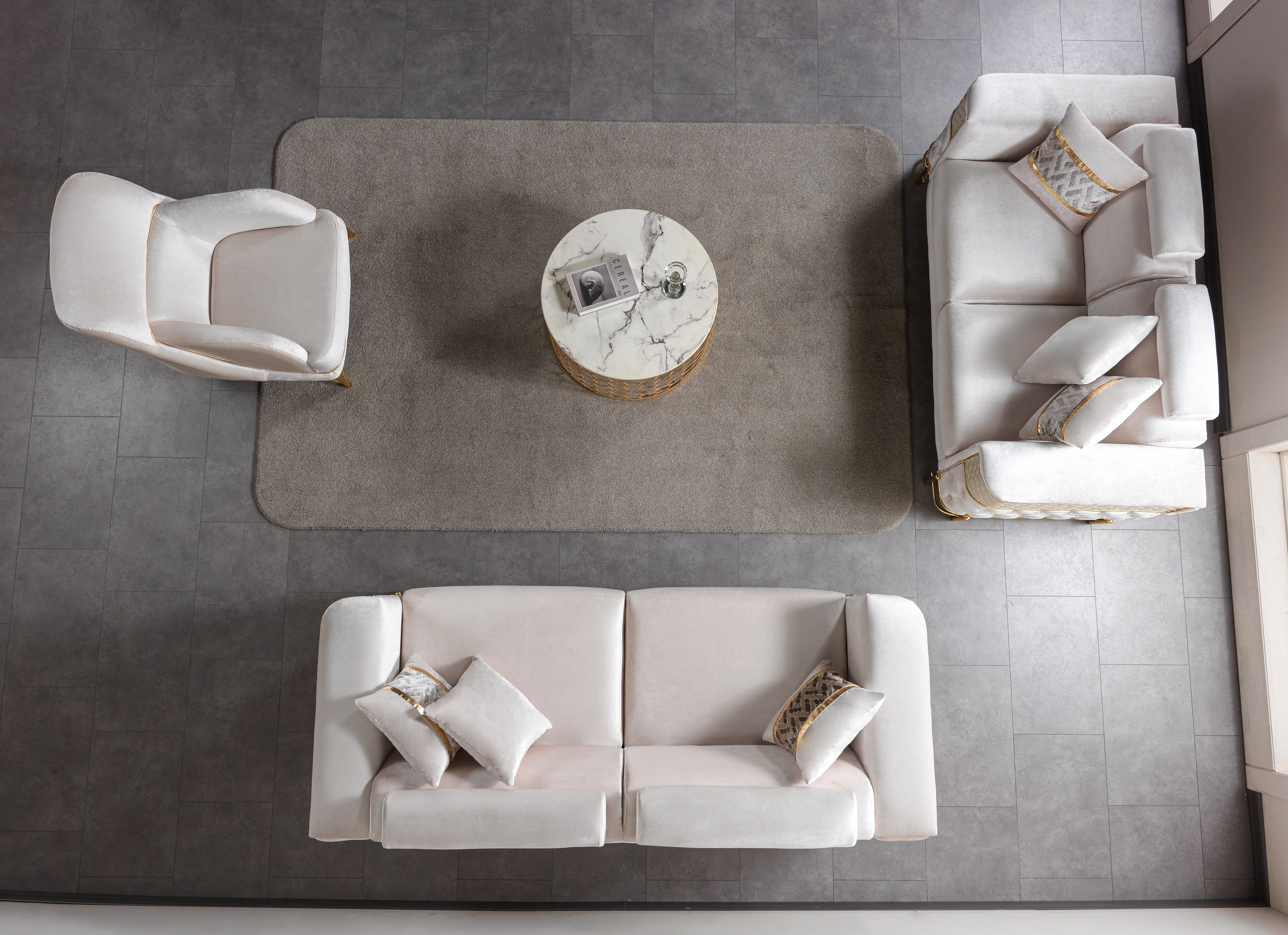 Fabiana Ivory Velvet Loveseat, view 5