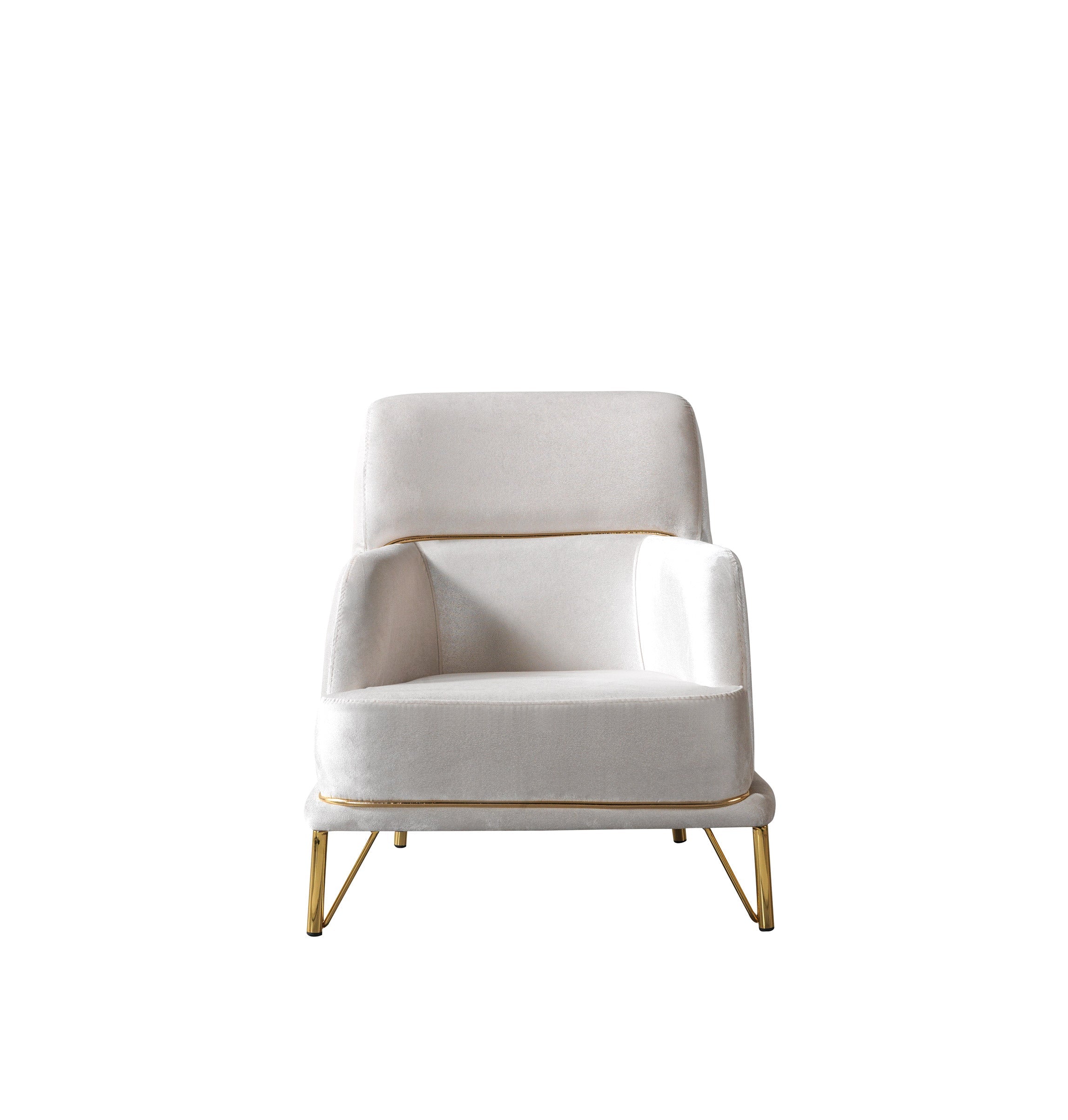 Fabiana Ivory Velvet Chair, view 4