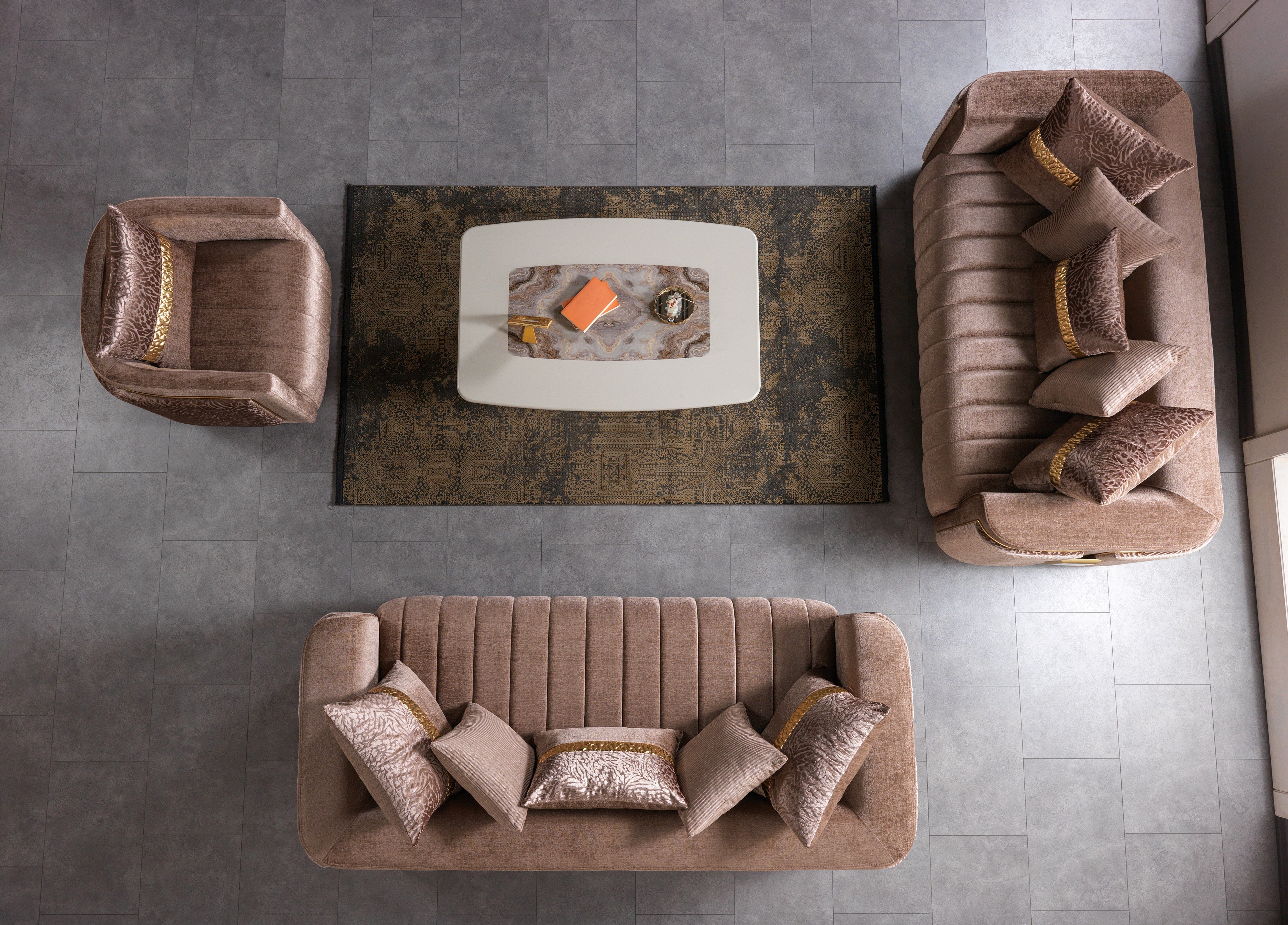 Carlina Coffee Velvet Sofa and Loveseat Set, view 4