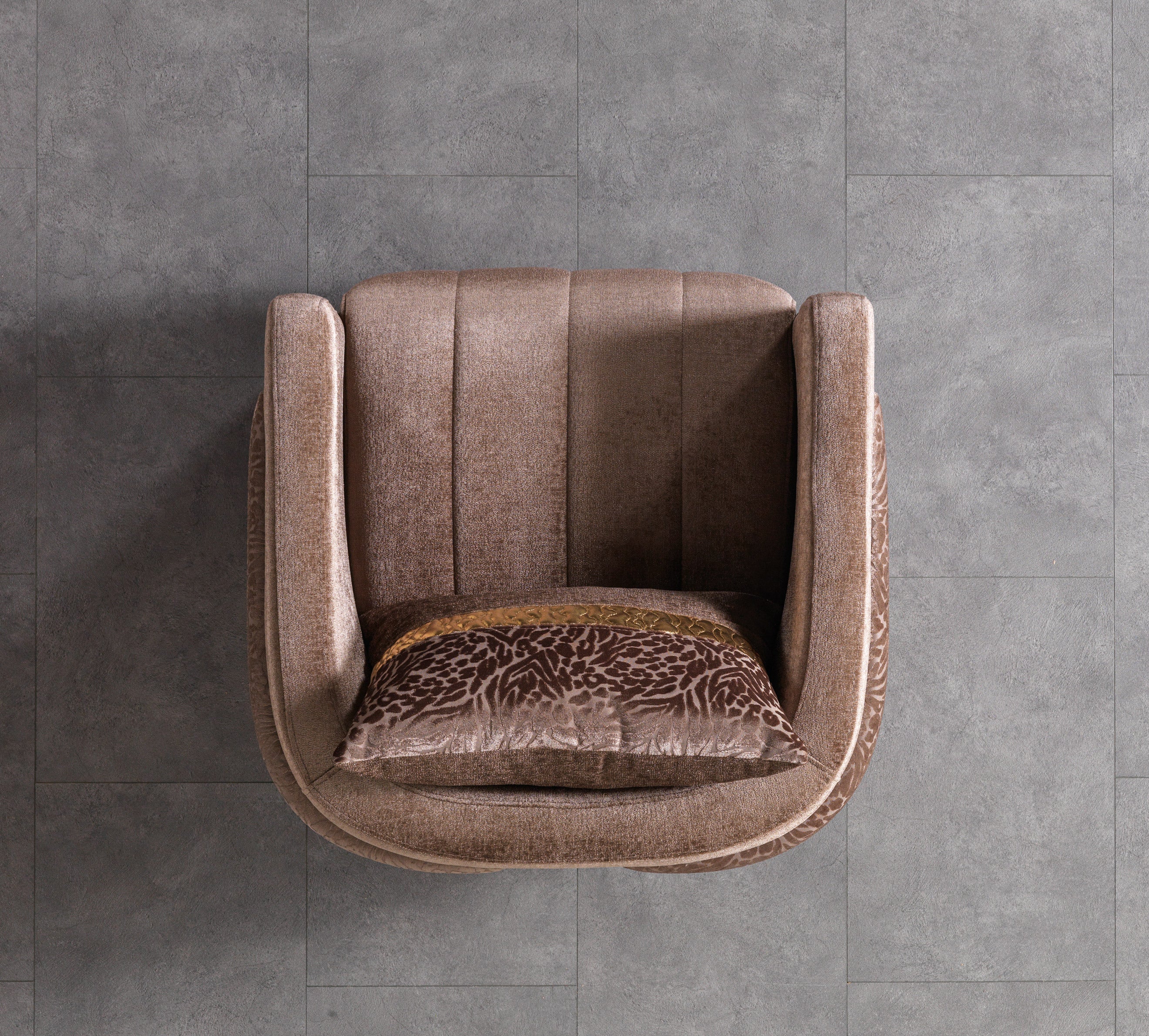 Carlina Coffee Velvet Chair, view 5