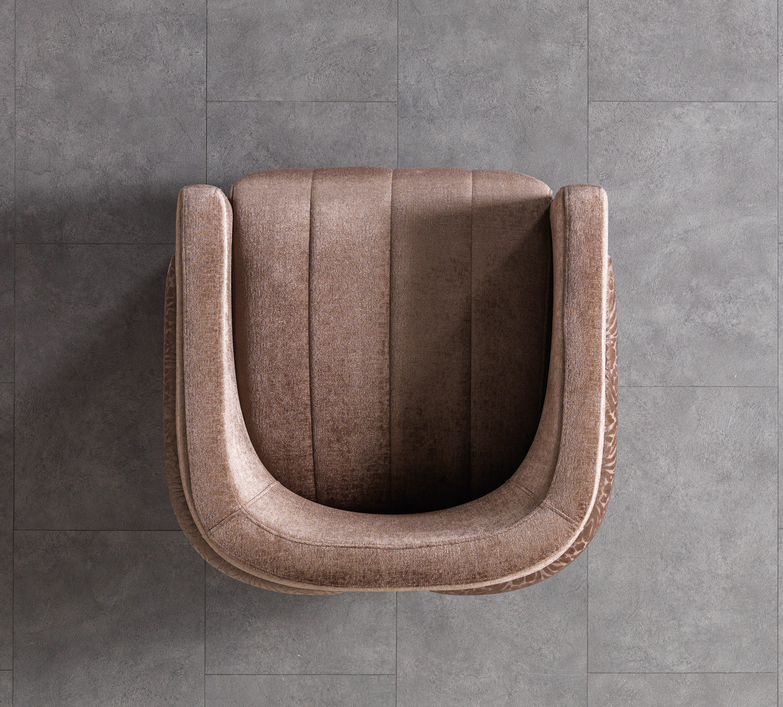 Carlina Coffee Velvet Chair, view 4