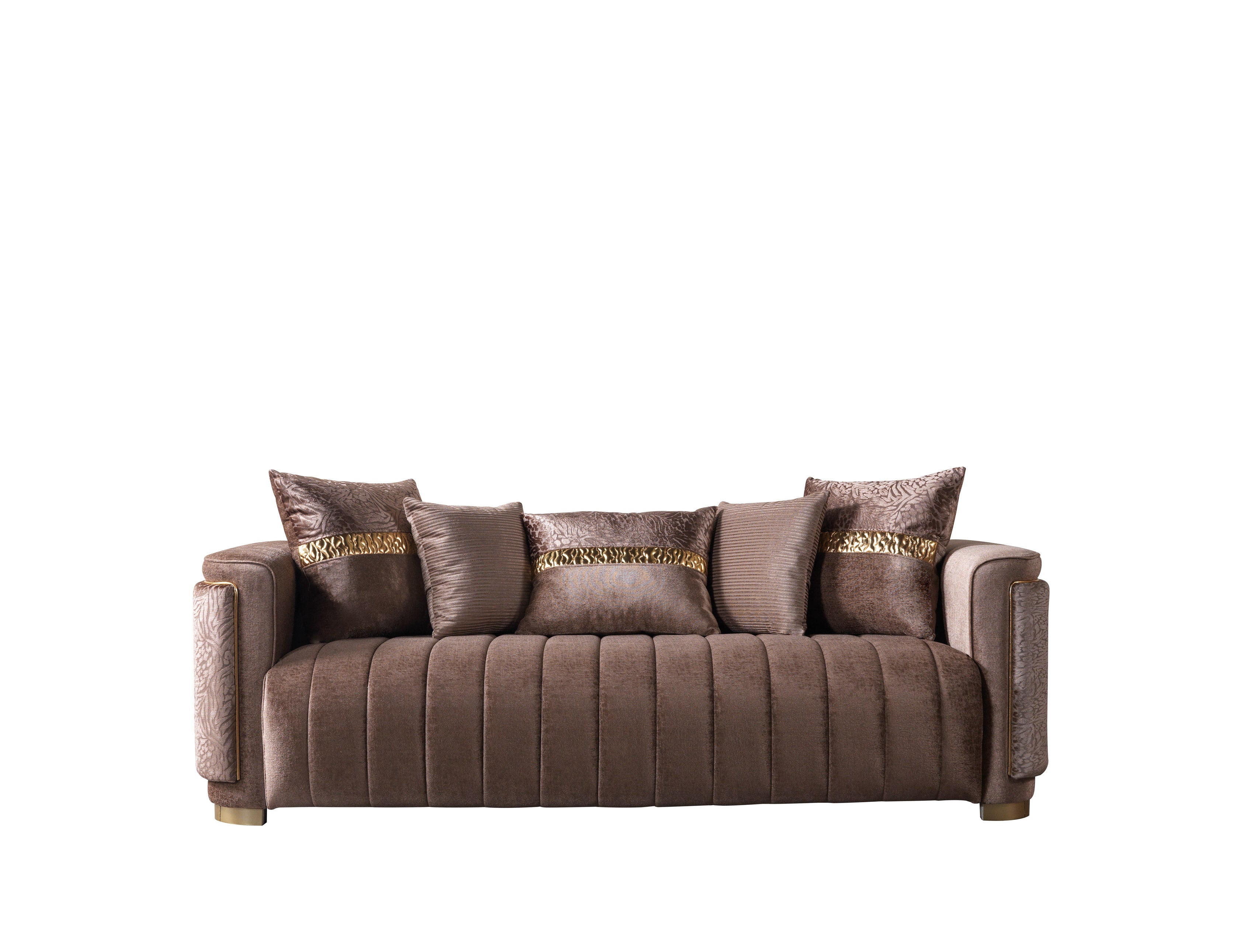 Carlina Coffee Velvet Sofa, view 2