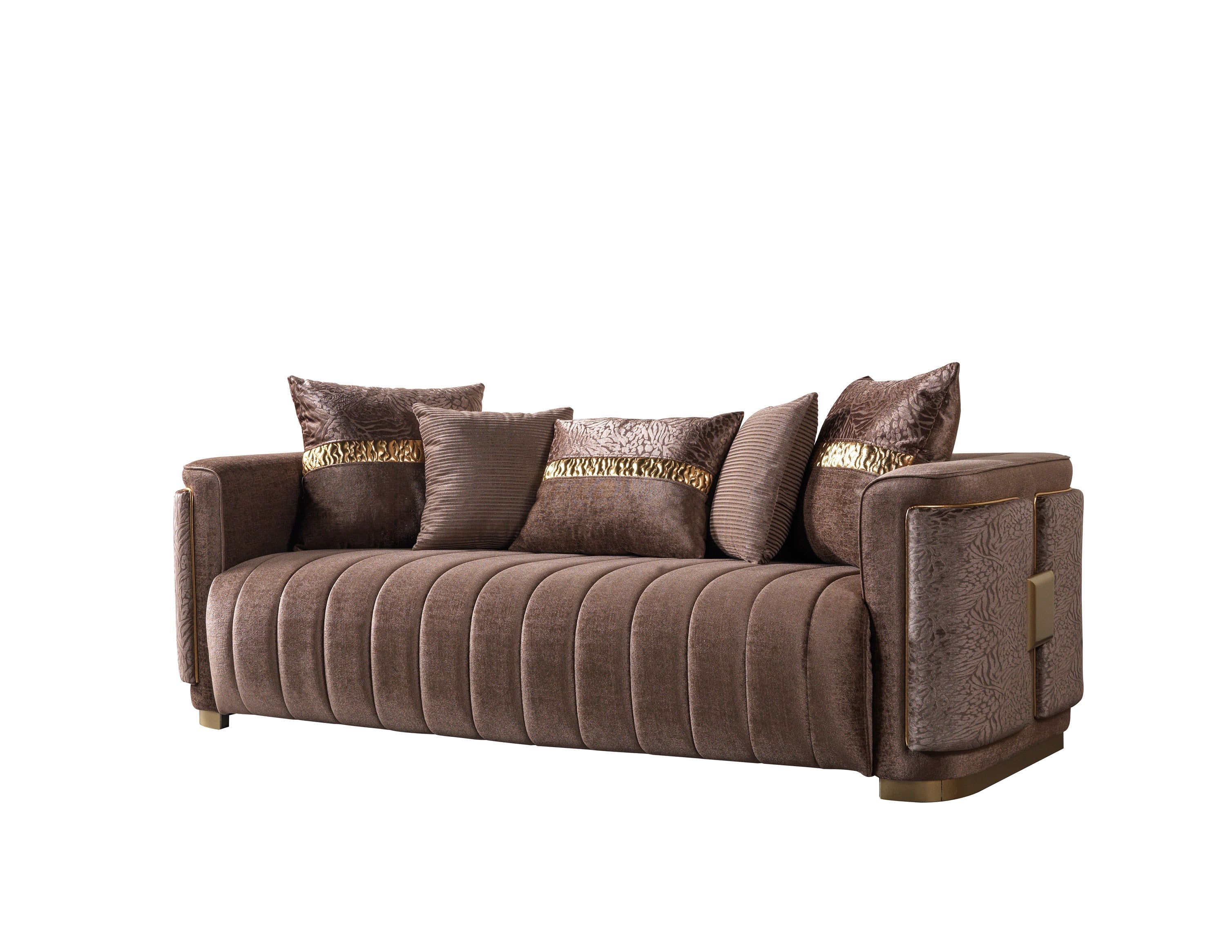 Carlina Coffee Velvet Sofa, view 8