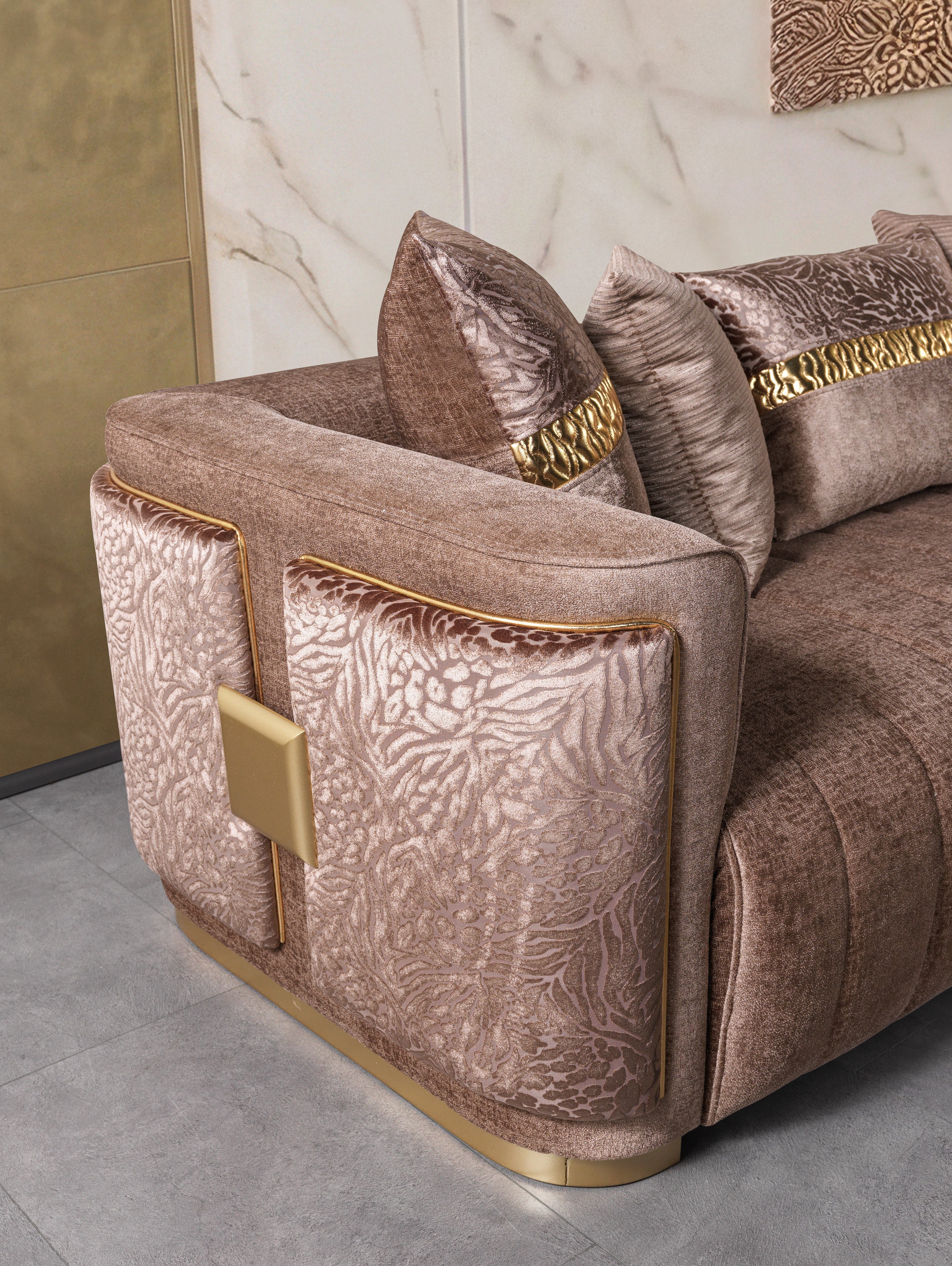 Carlina Coffee Velvet Sofa, view 5