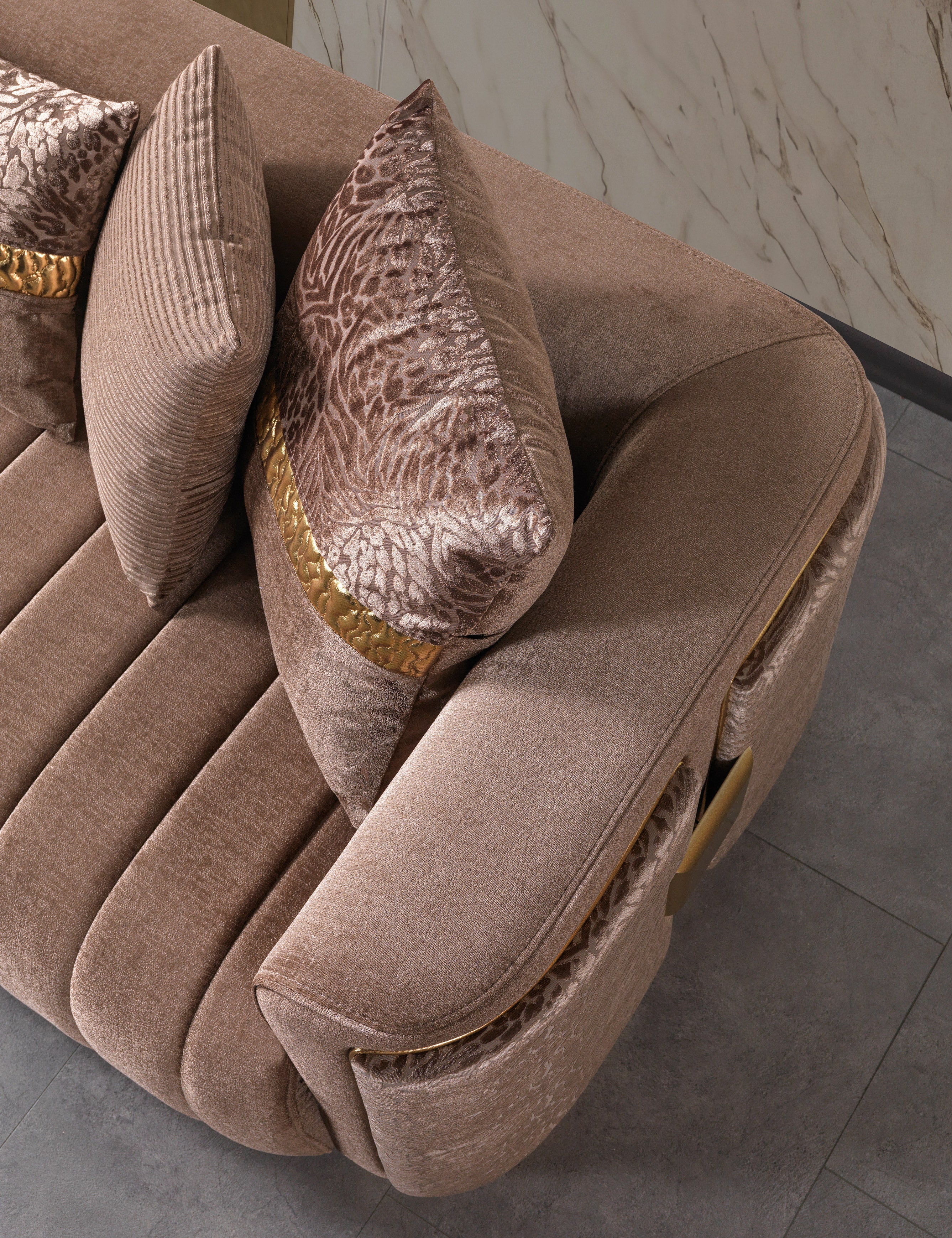 Carlina Coffee Velvet Sofa, view 7