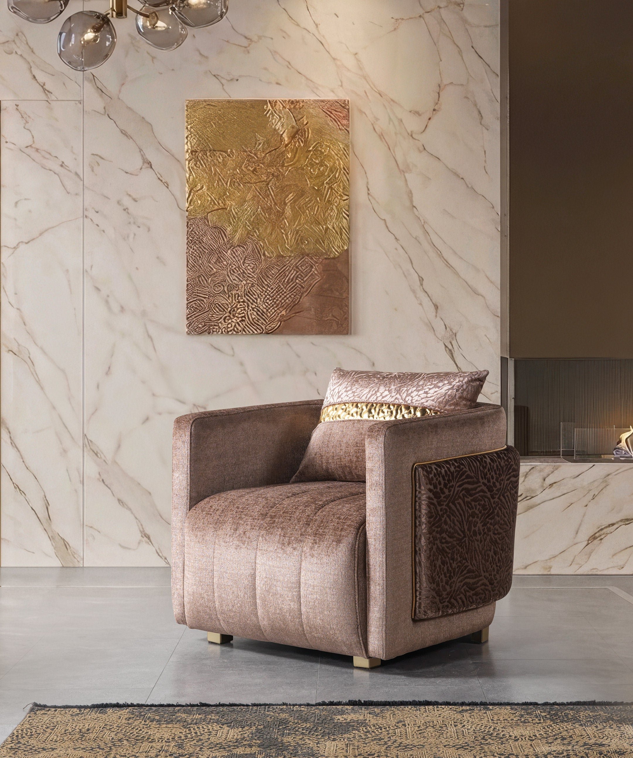 Carlina Coffee Velvet Sofa and Loveseat Set, view 8