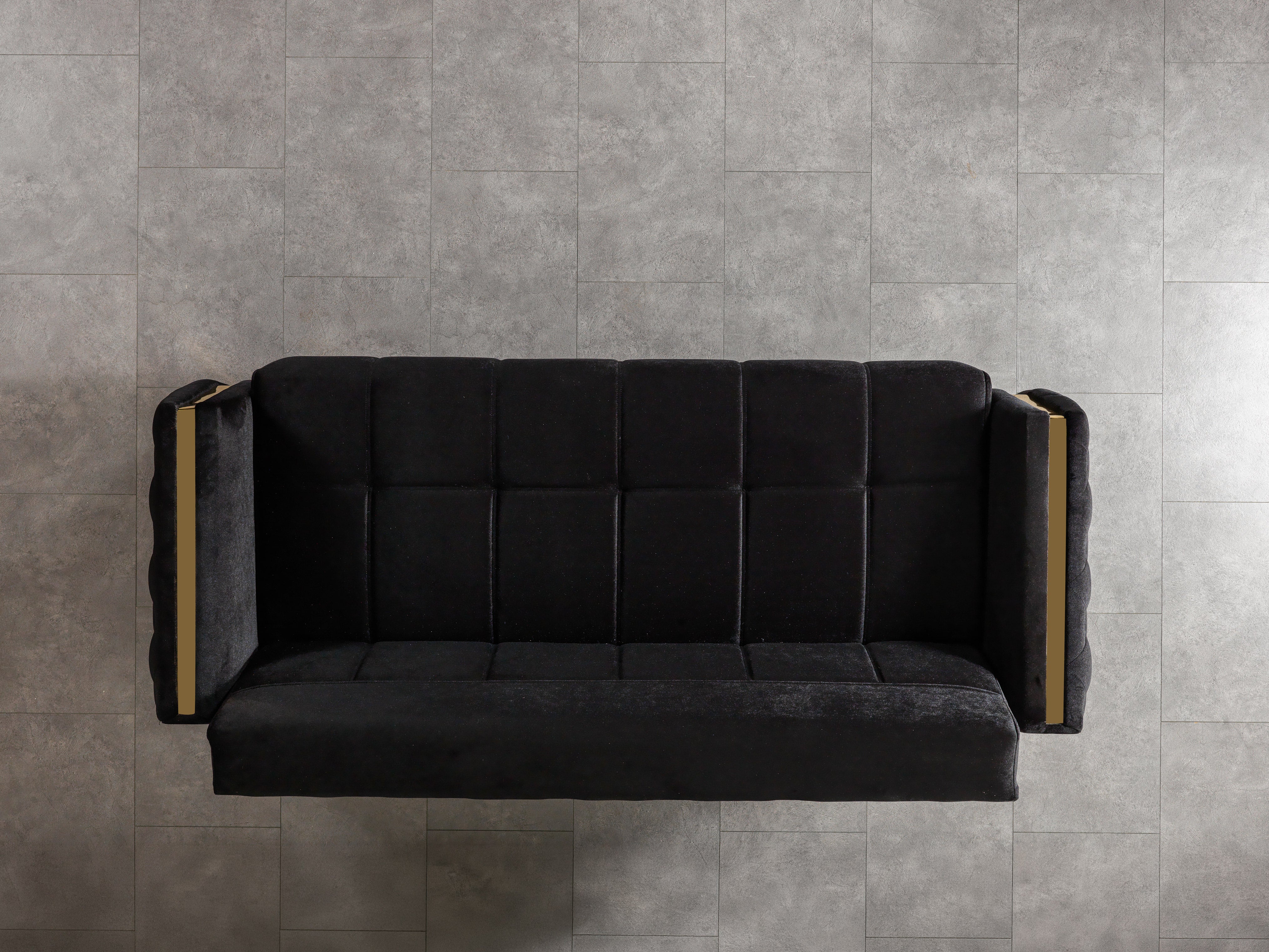 Florence Black Velvet Sofa Bed, view 8