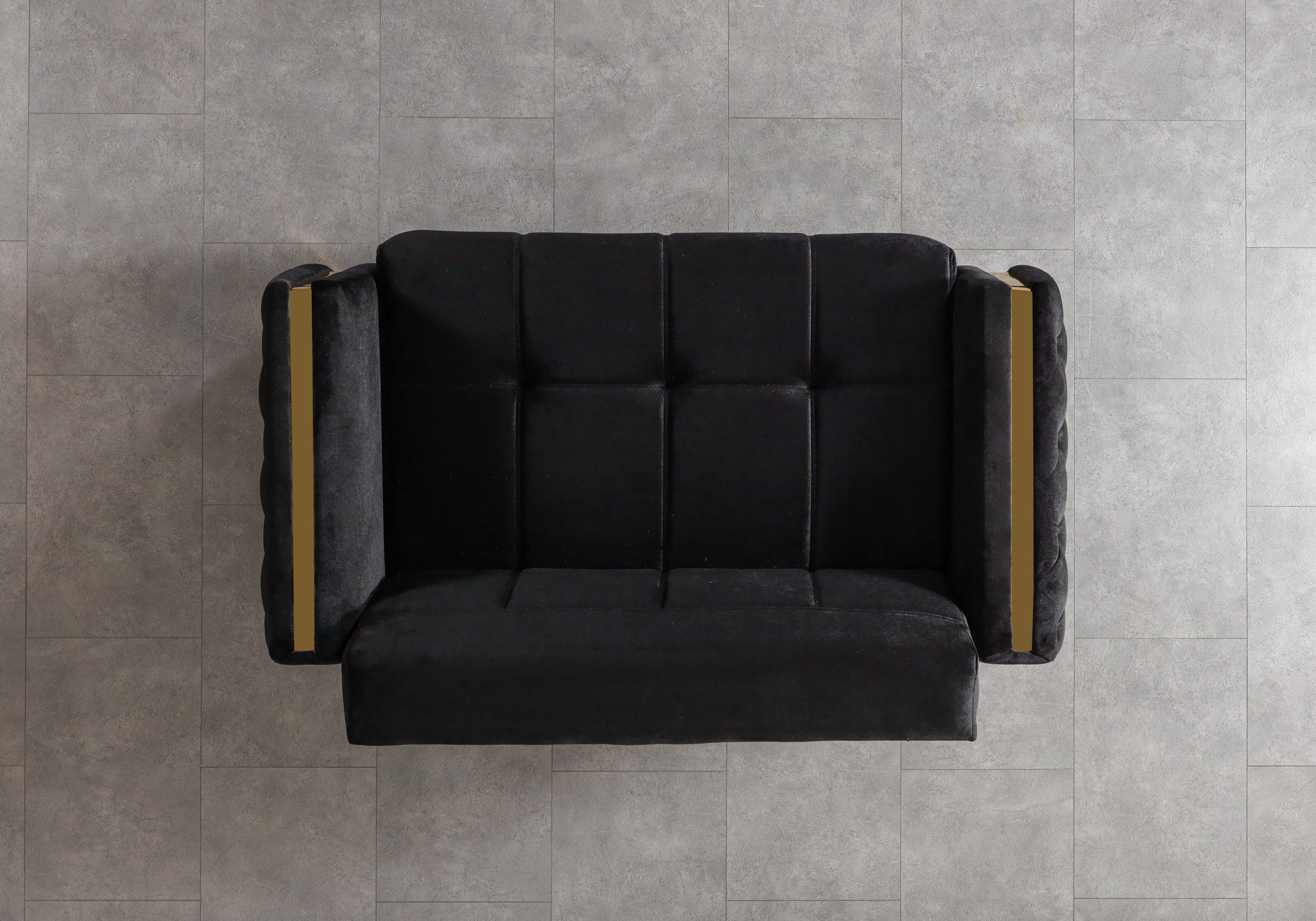 Florence Black Velvet Loveseat, view 7