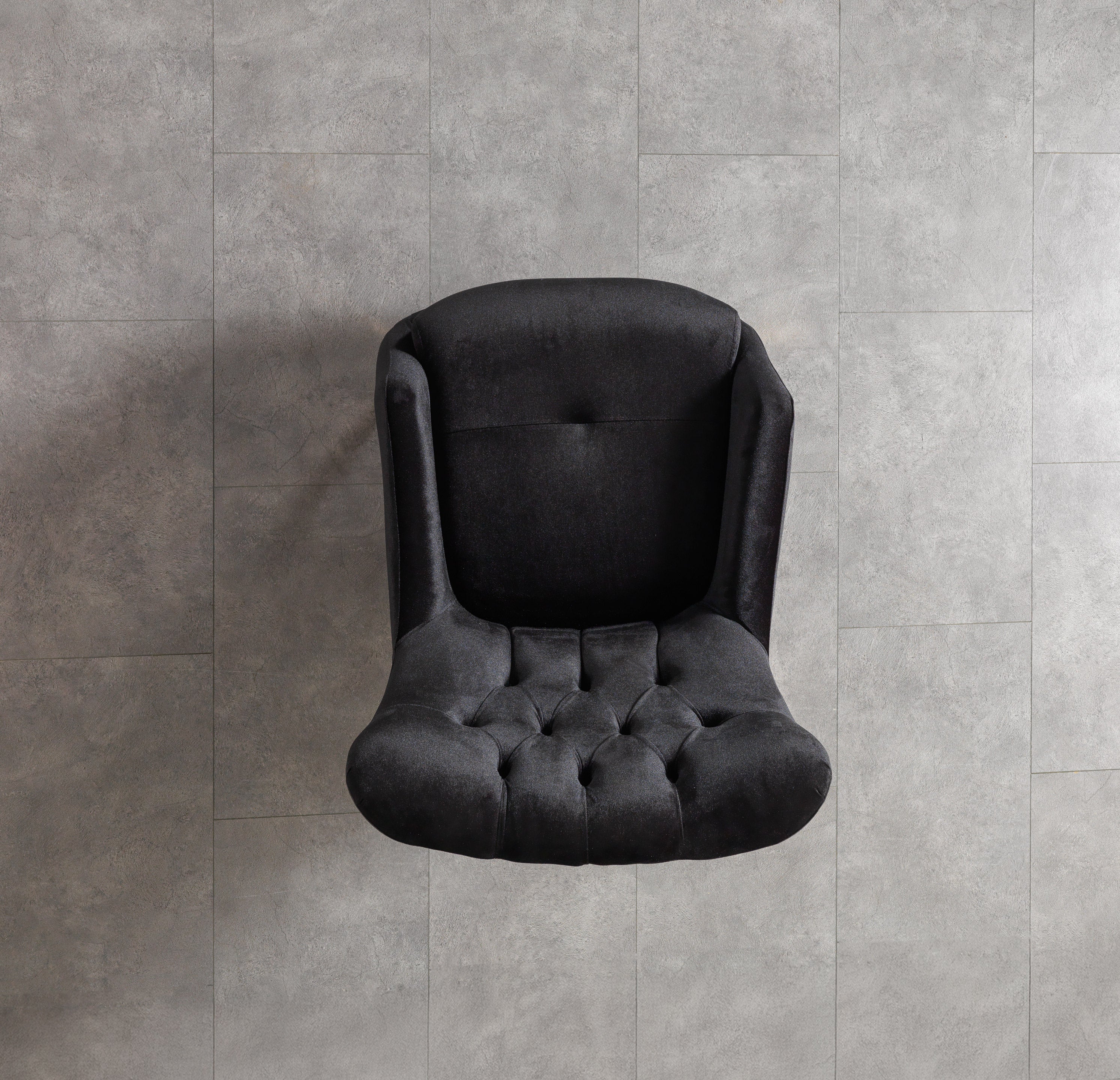 Florence Black Velvet Chair, view 6