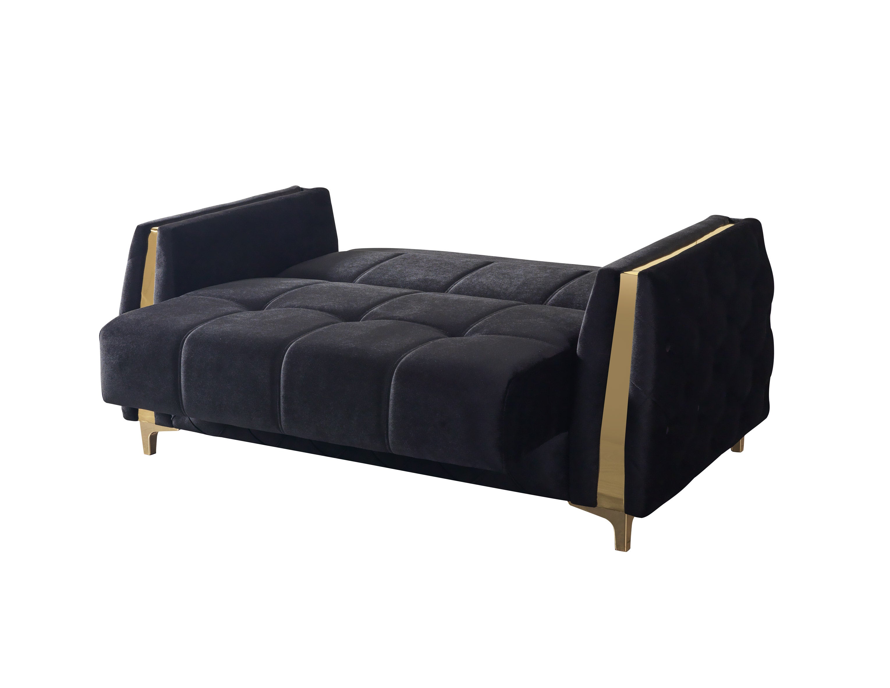 Florence Black Velvet Loveseat, view 10
