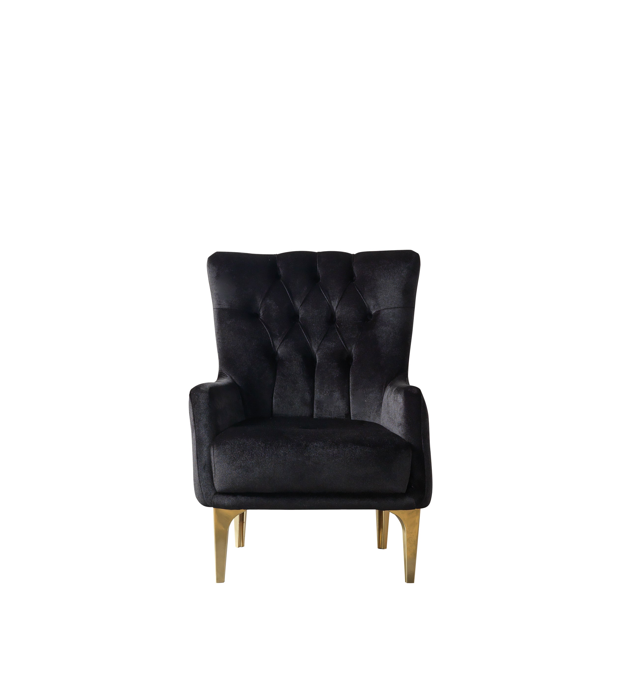 Florence Black Velvet Chair, view 4