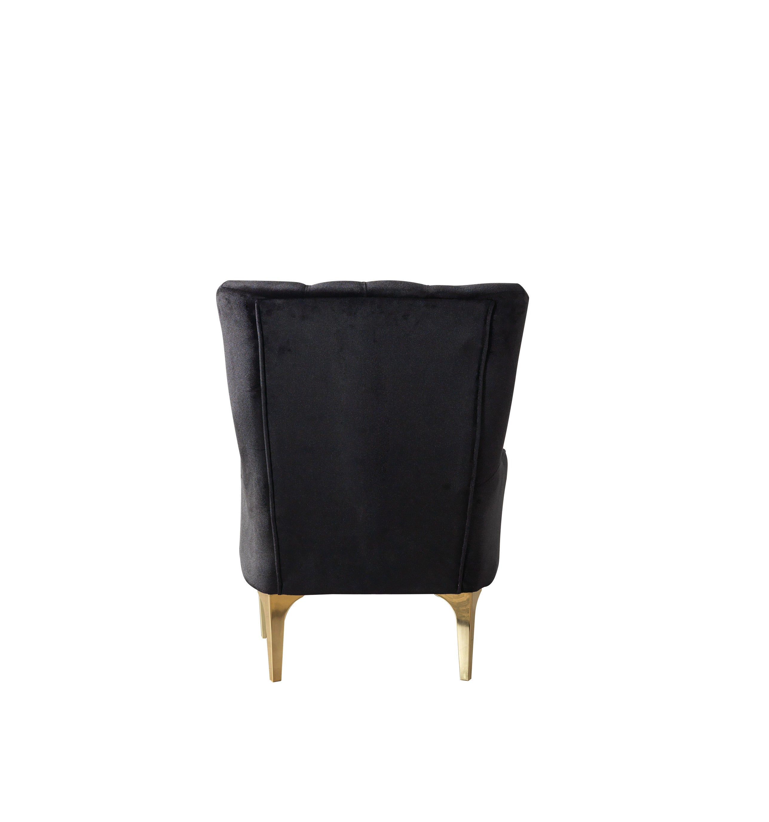 Florence Black Velvet Chair, view 5