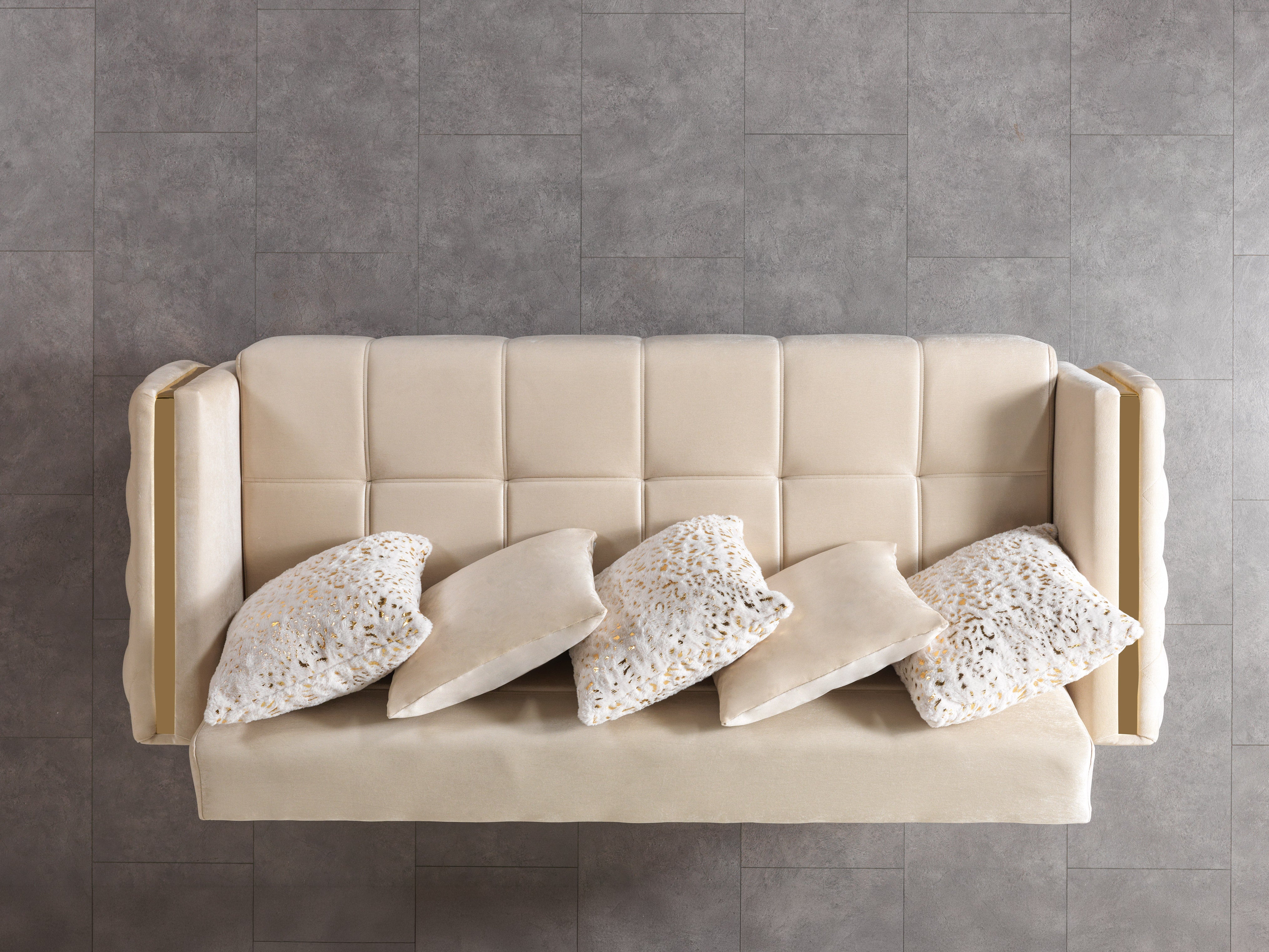 Florence Ivory Velvet Sofa Bed, view 10