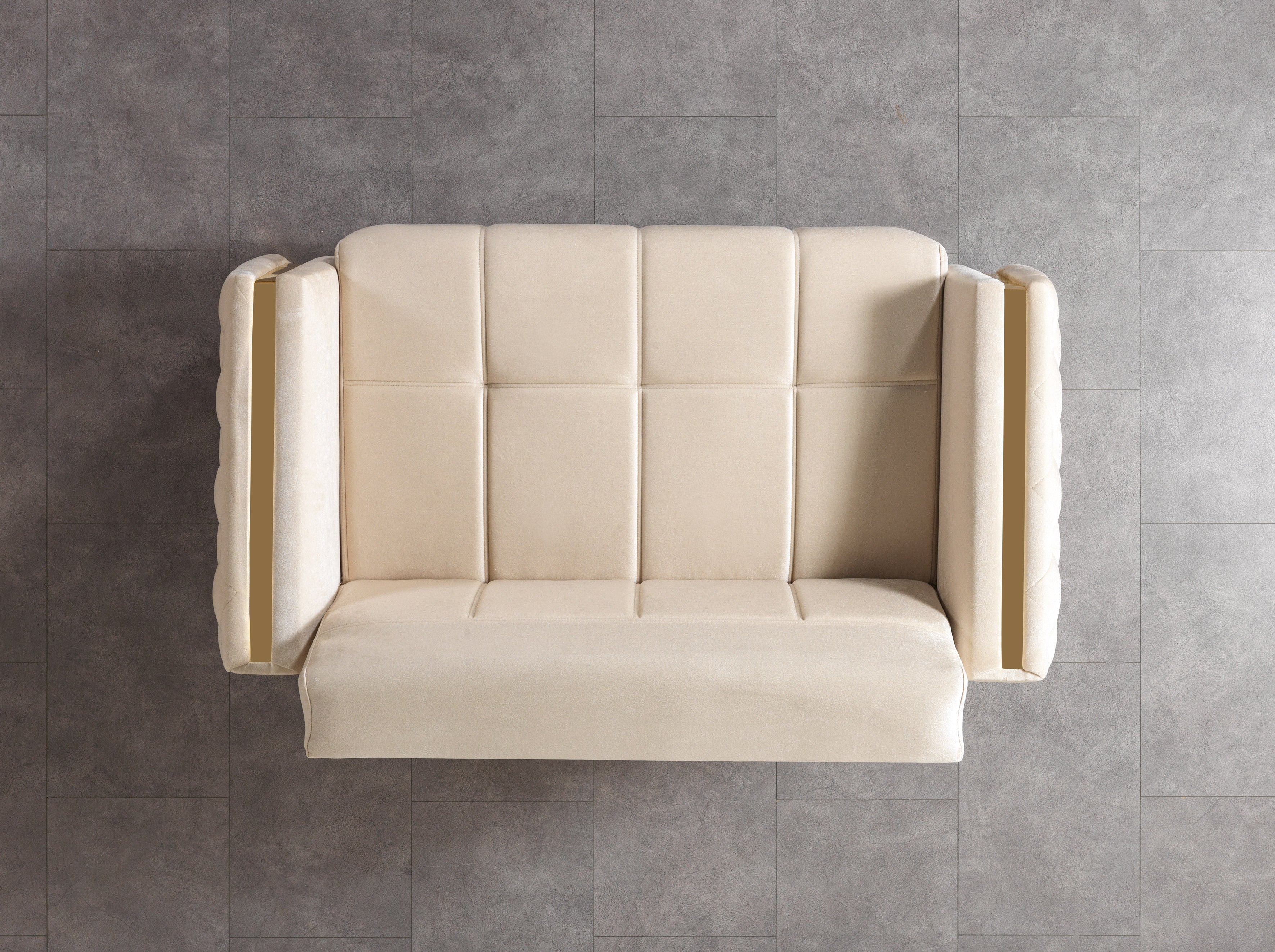Florence Ivory Velvet Loveseat, view 7