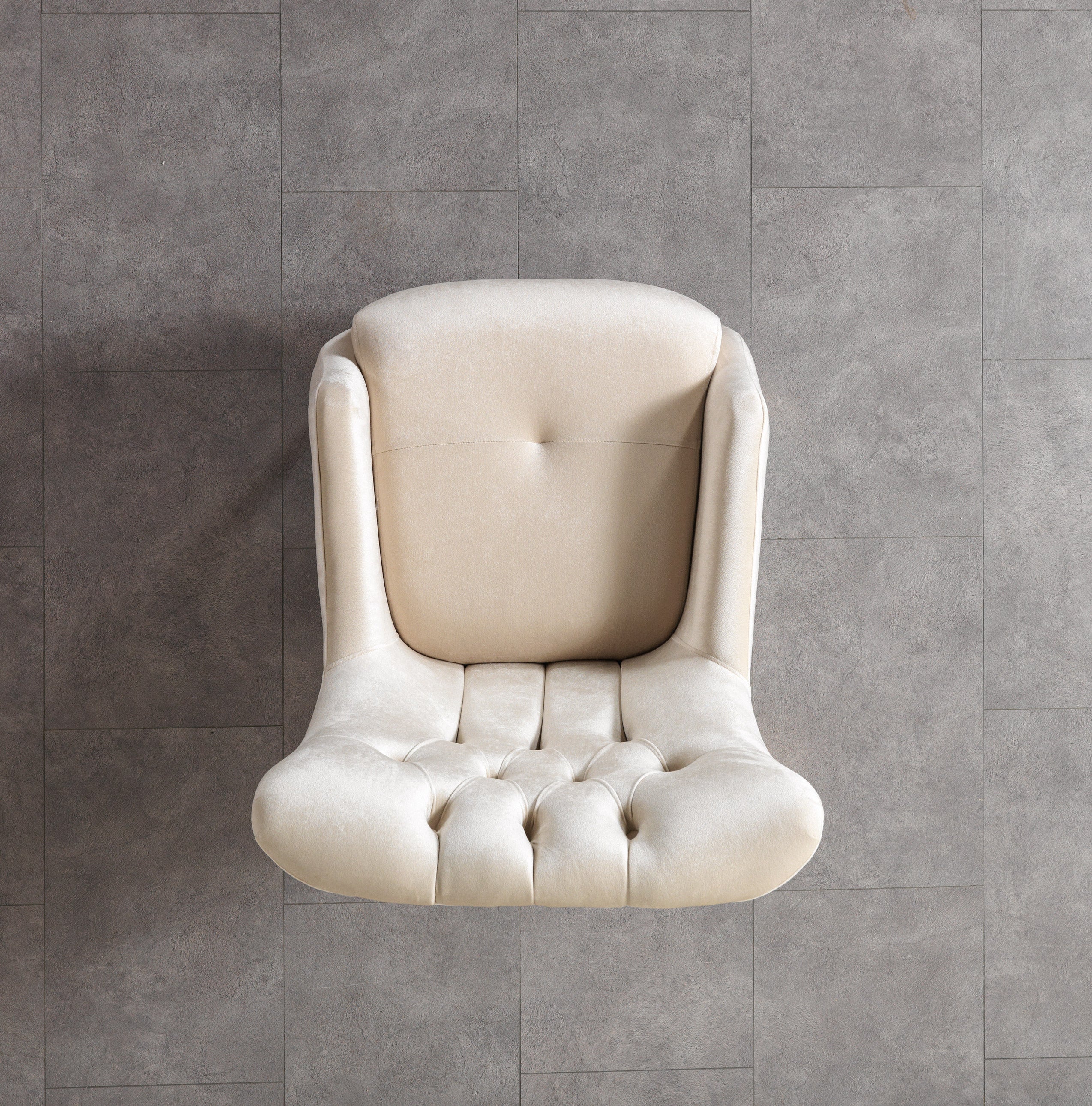 Florence Ivory Velvet Chair, view 6