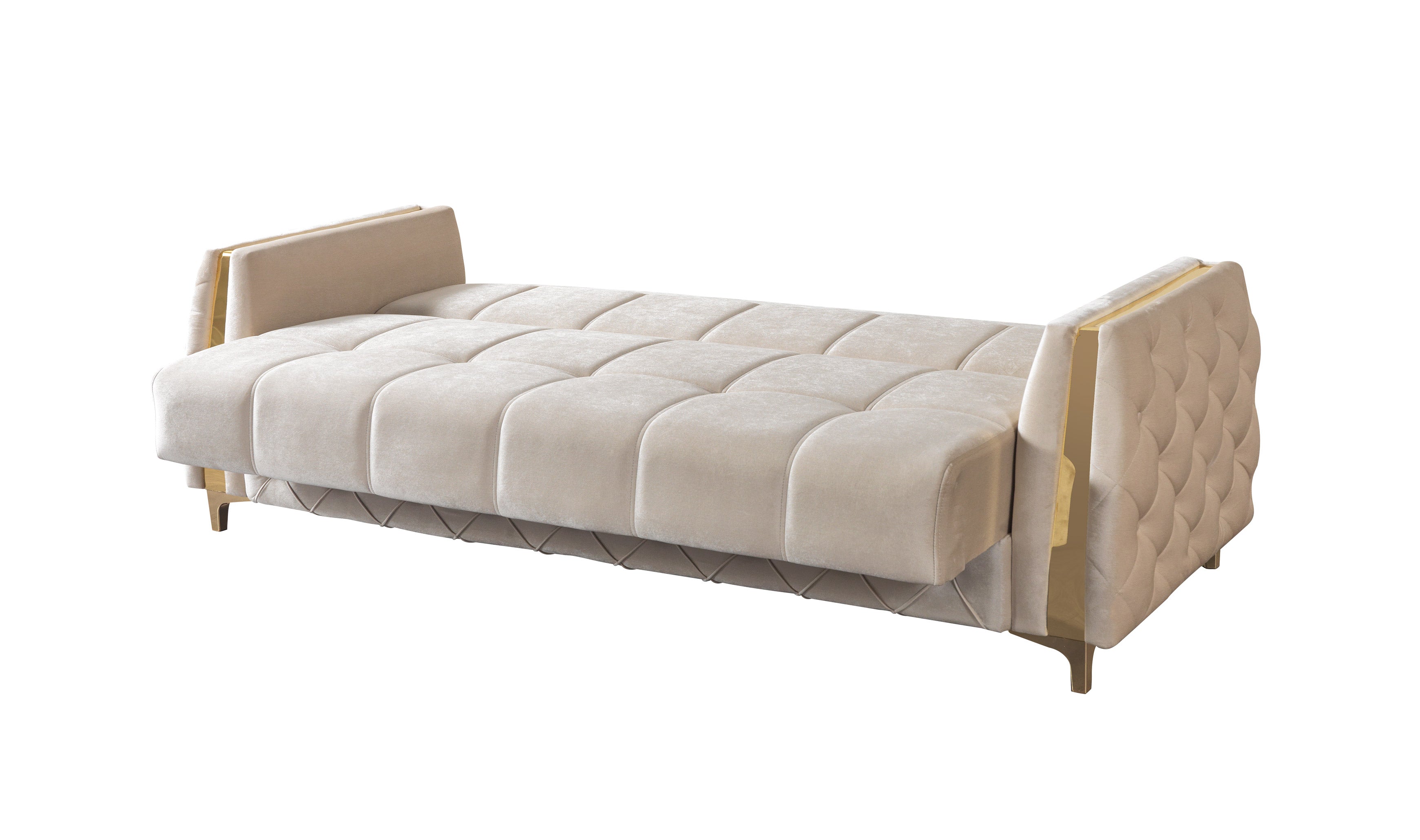 Florence Ivory Velvet Sofa Bed, view 8