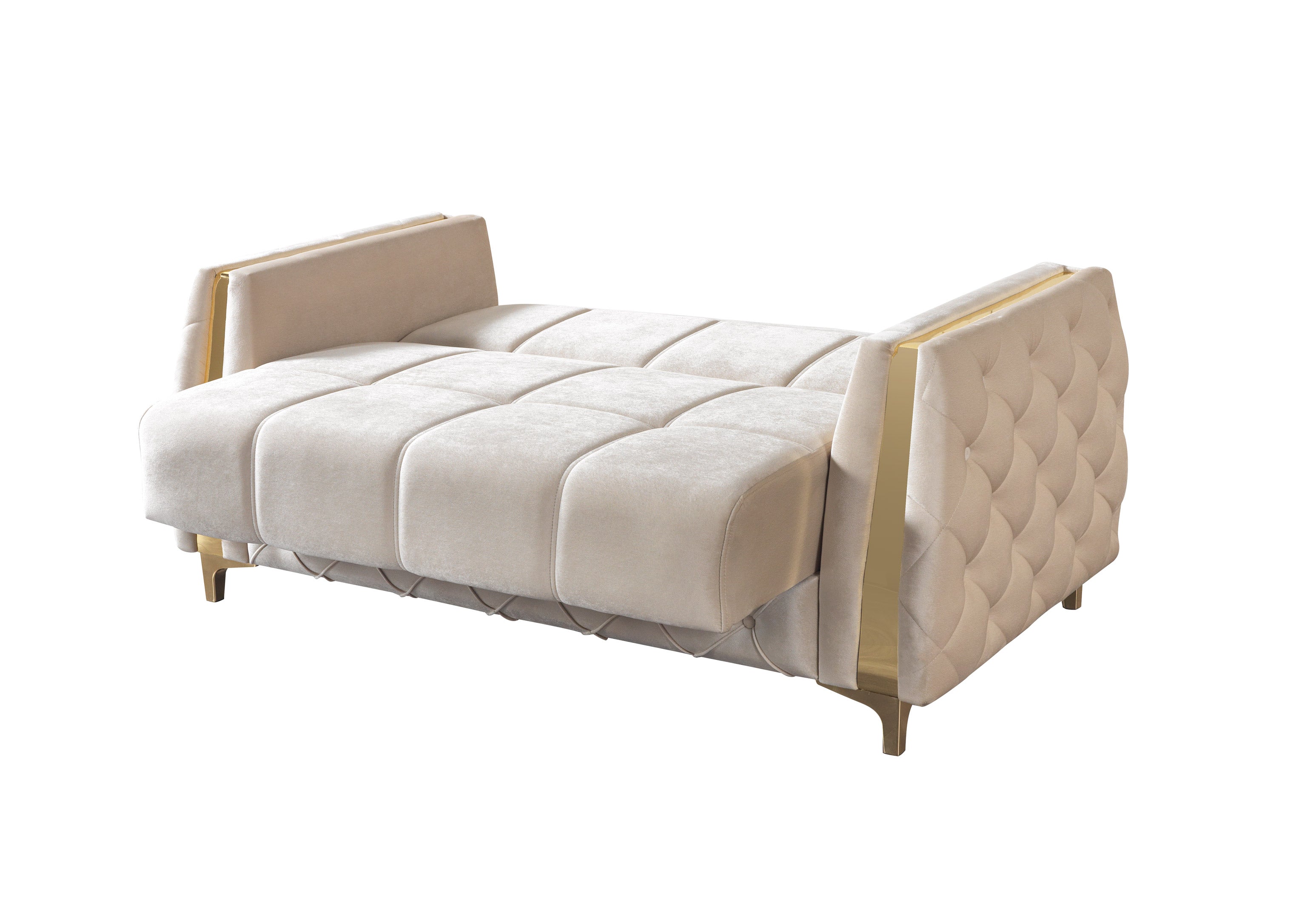Florence Ivory Velvet Loveseat, view 10