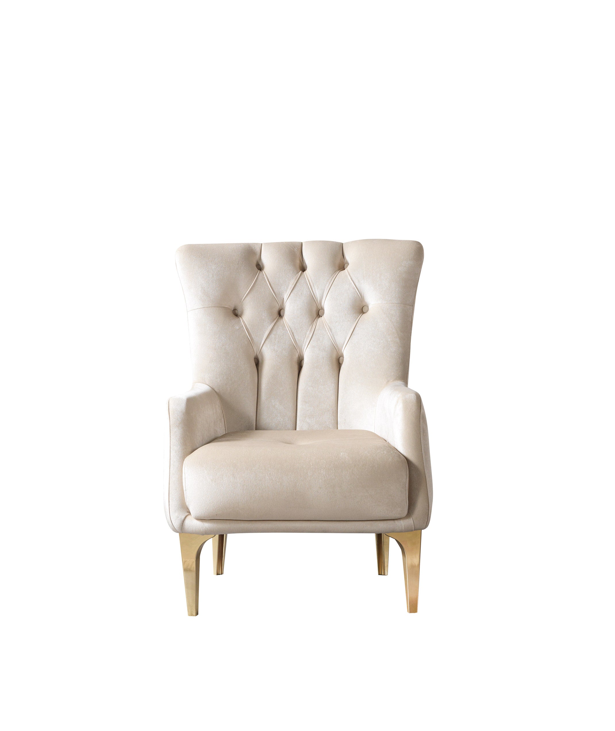 Florence Ivory Velvet Chair, view 4