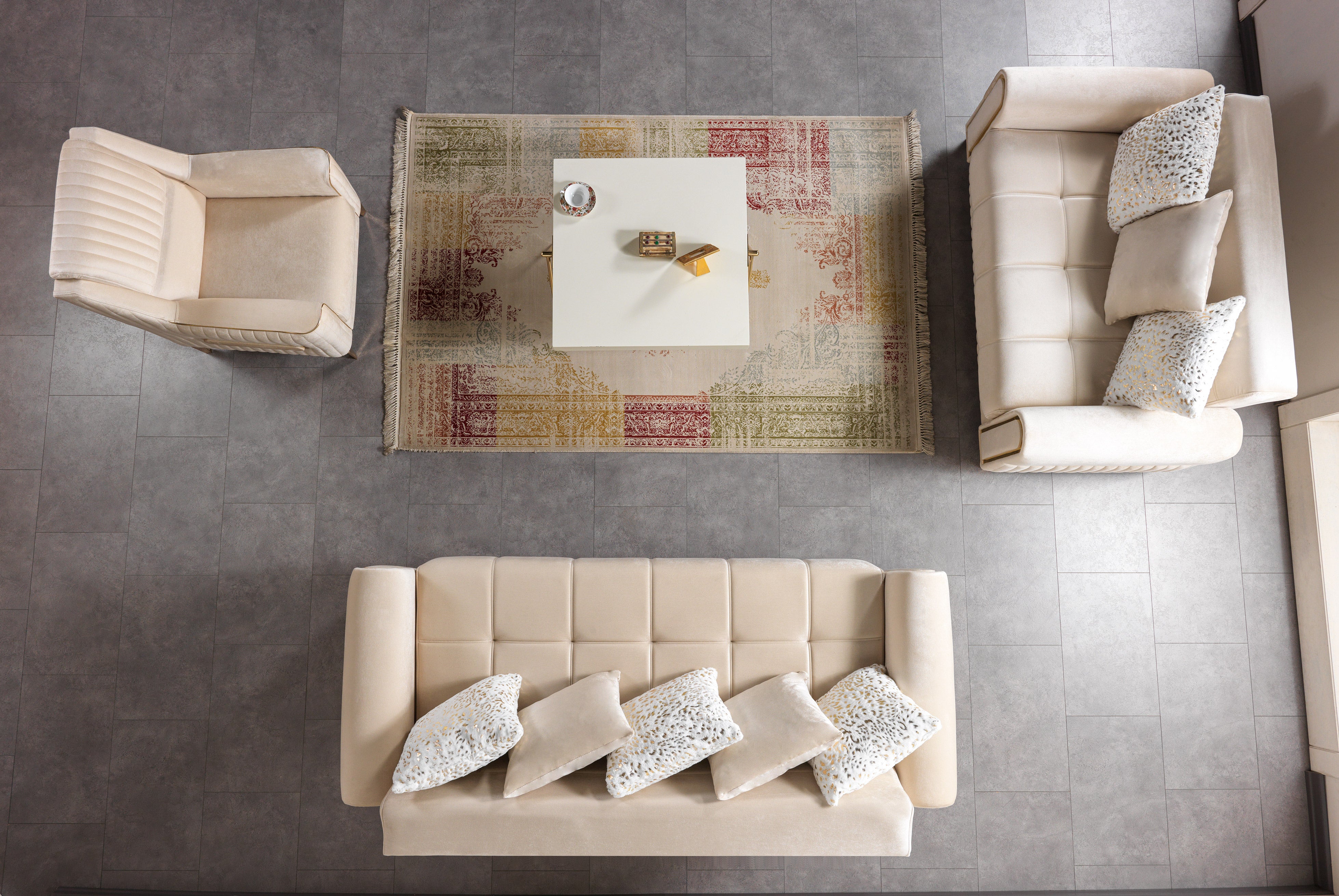 Sandra Ivory Velvet Sofa and Loveseat Set, view 10