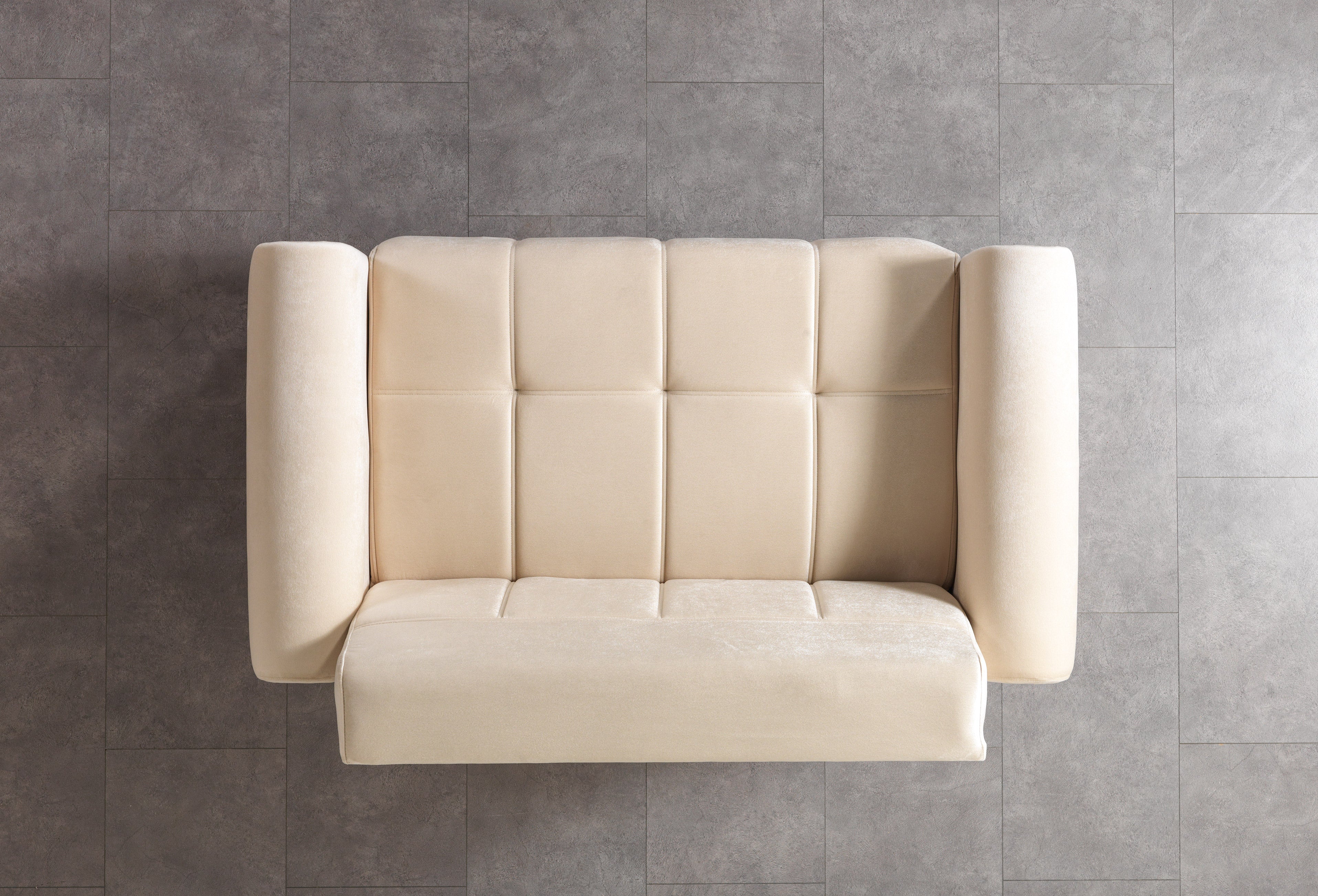 Sandra Ivory Velvet Loveseat, view 7