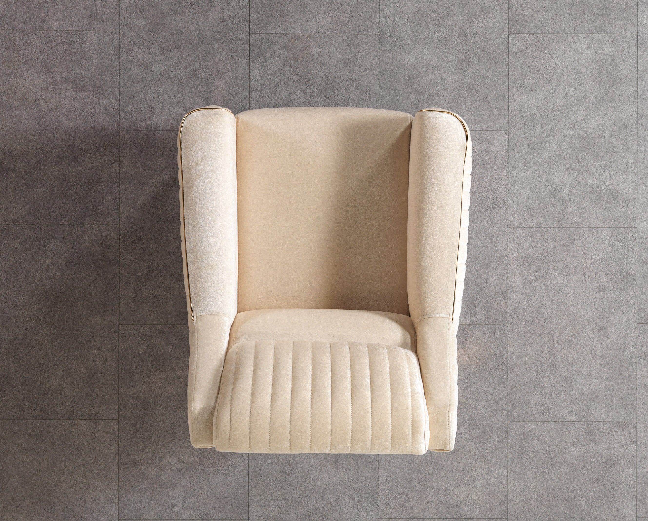Sandra Ivory Velvet Chair, view 4