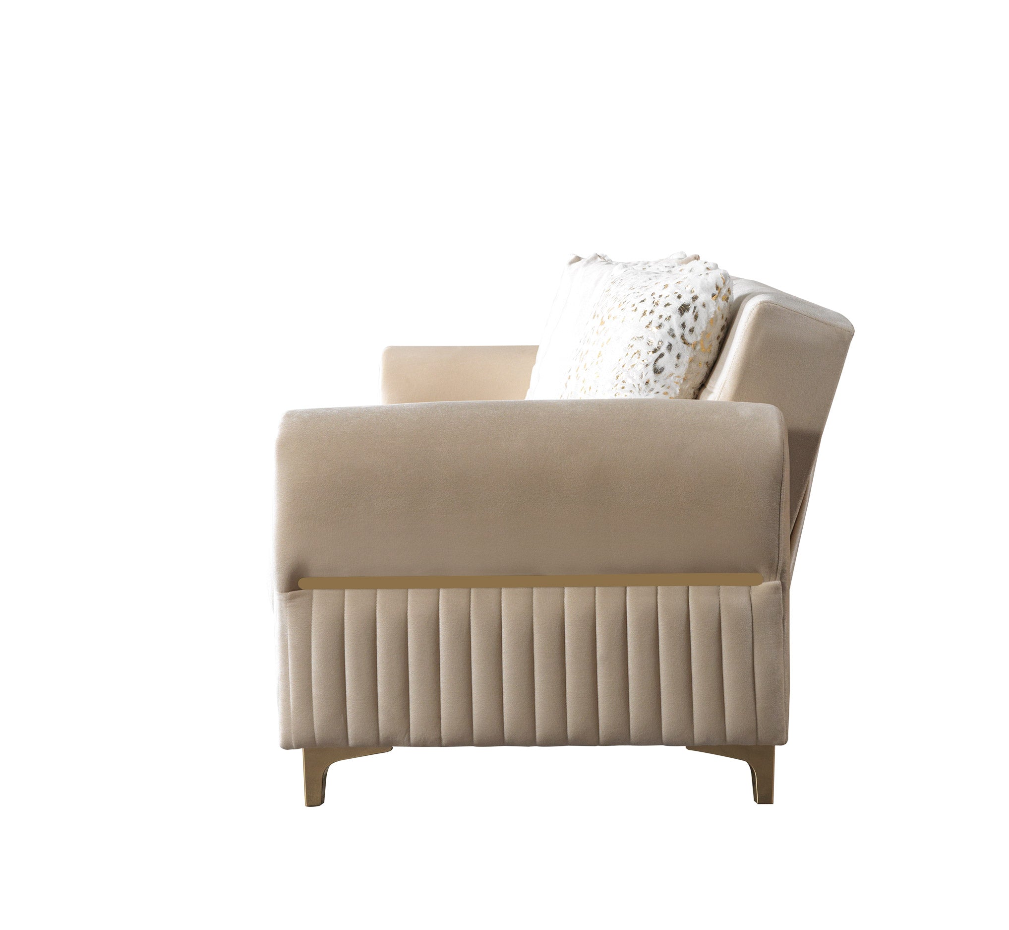 Sandra Ivory Velvet Loveseat, view 8