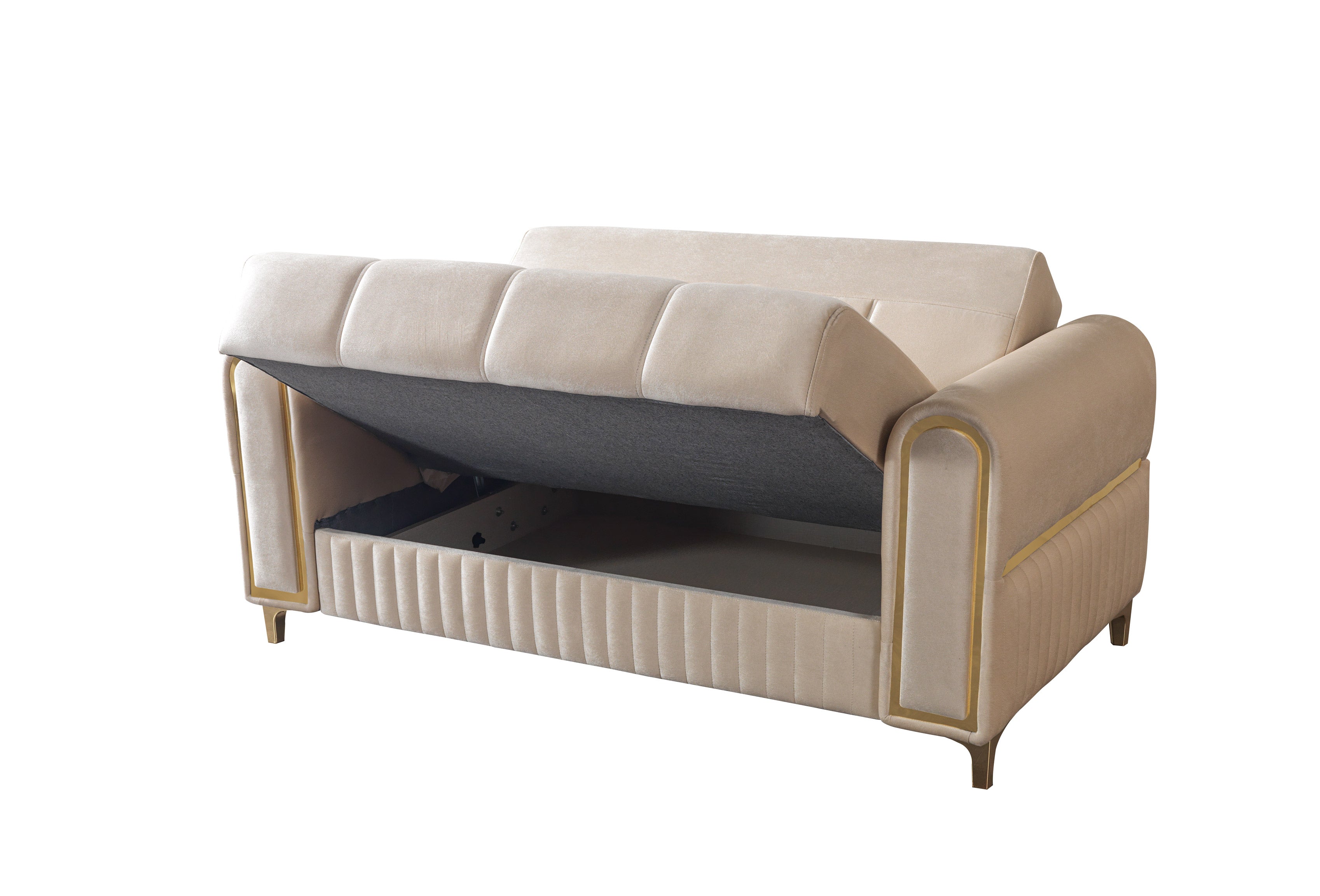Sandra Ivory Velvet Loveseat, view 9
