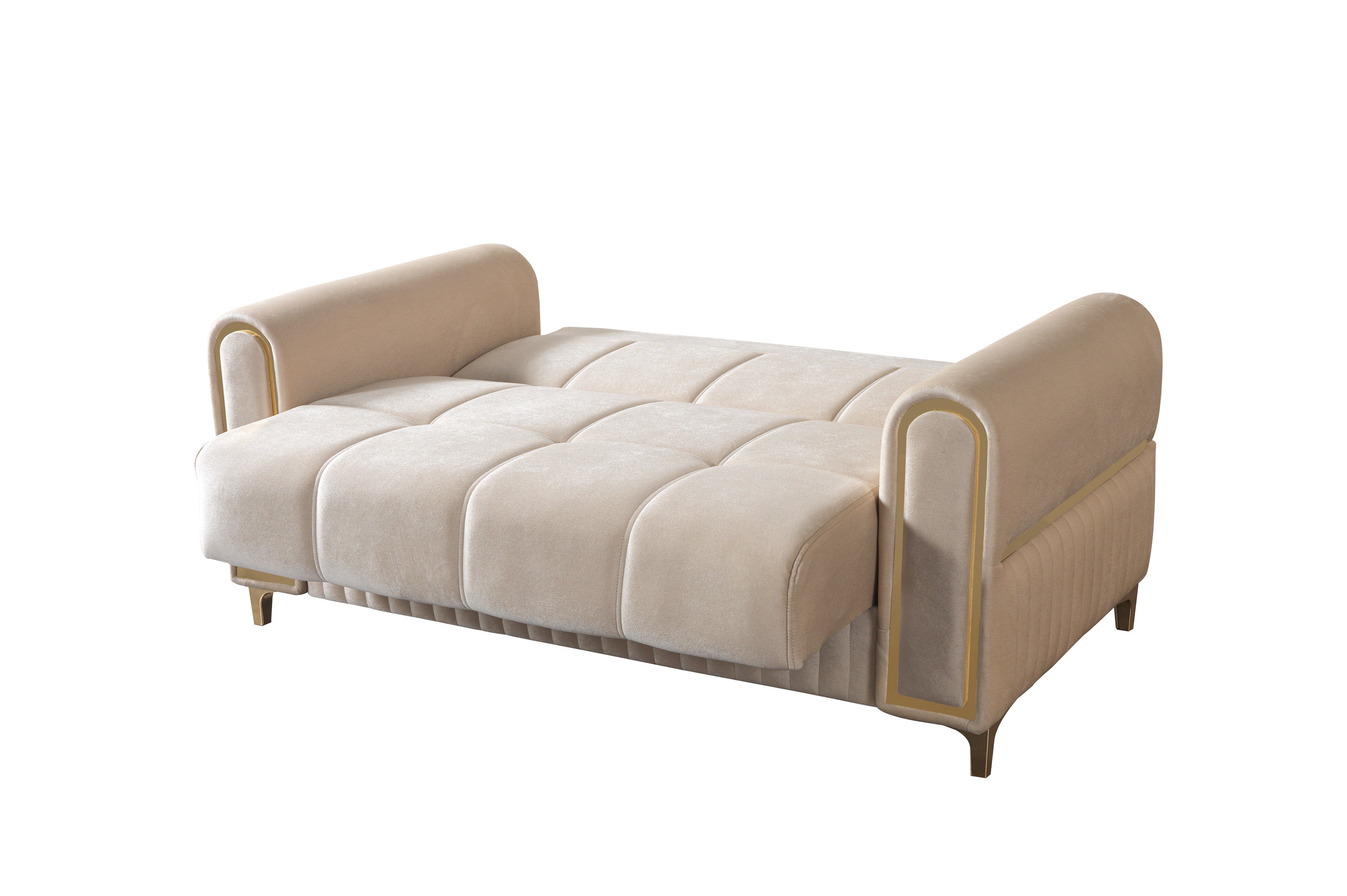 Sandra Ivory Velvet Loveseat, view 10
