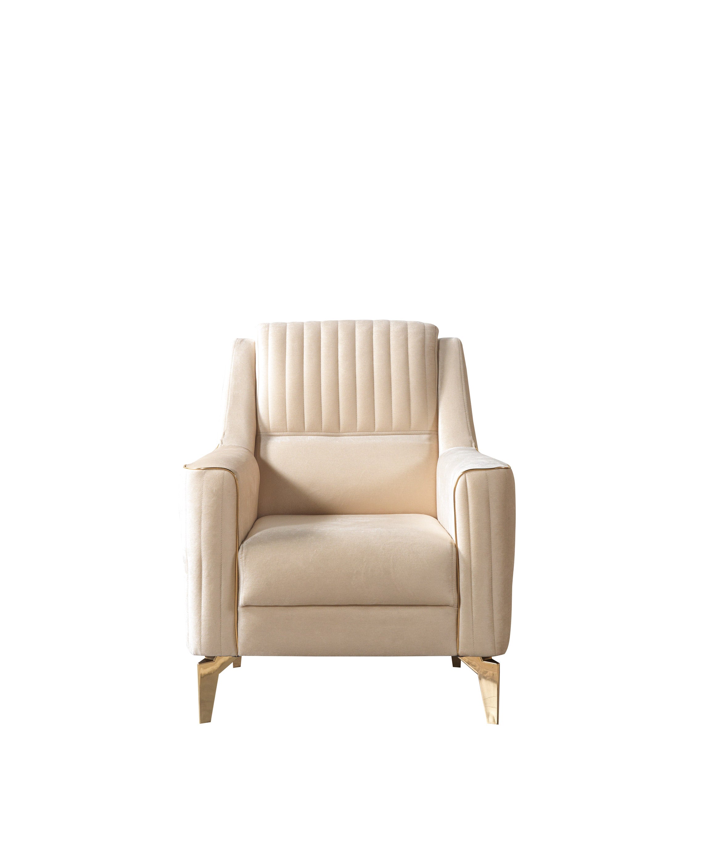 Sandra Ivory Velvet Chair, view 5